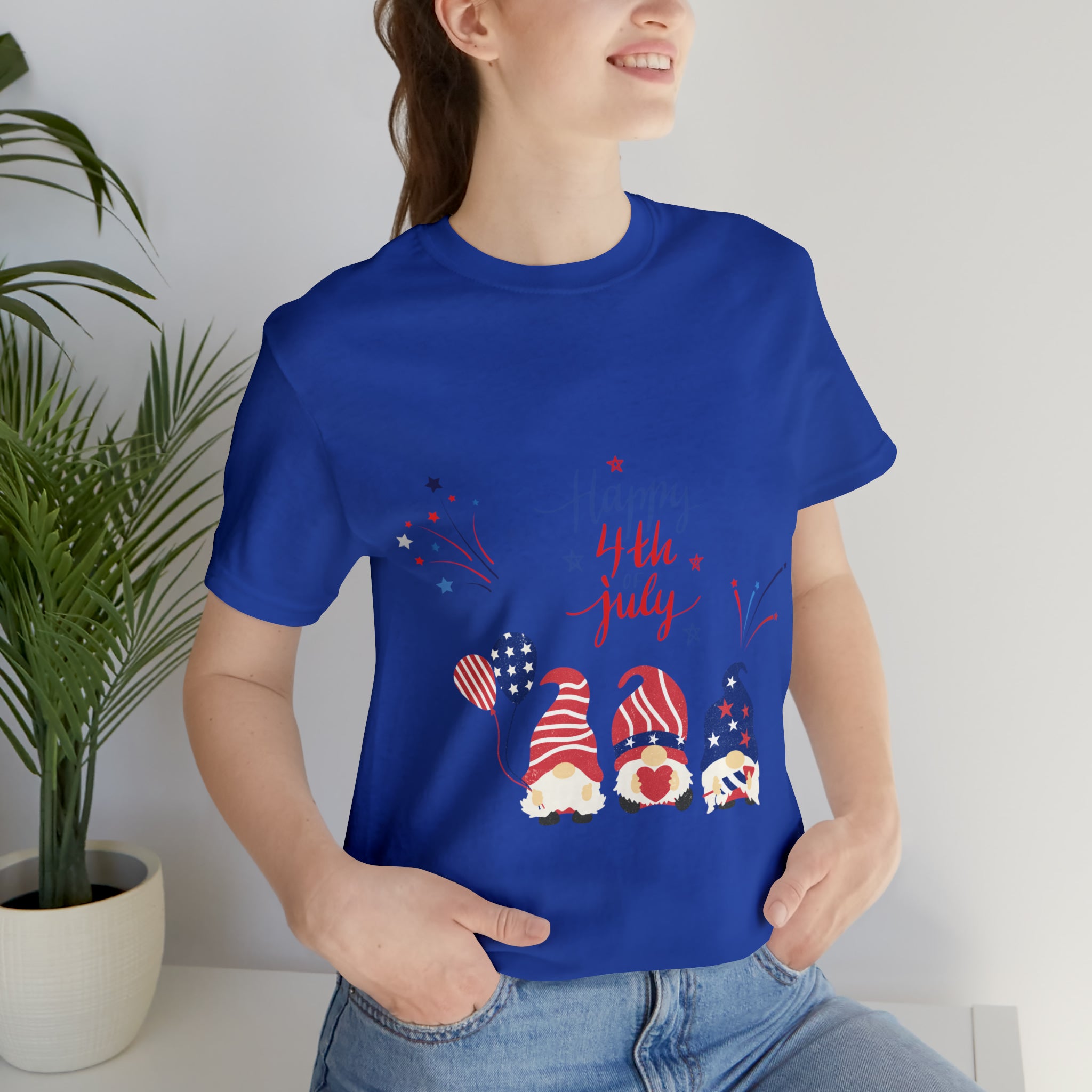 Happy 4th Of July Gnome Unisex Jersey Short Sleeve Tee