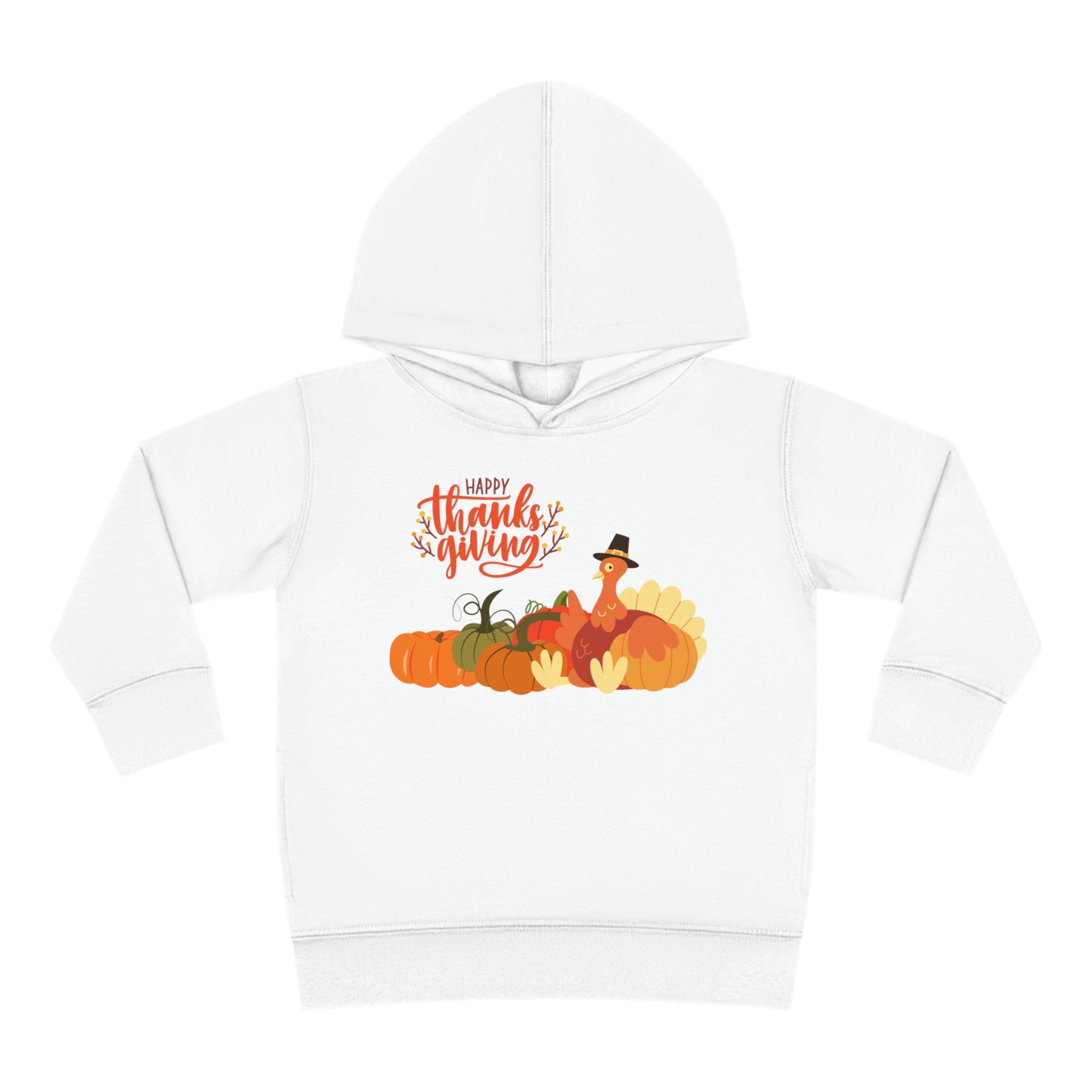 Happy Thanksgiving Turkey Toddler Pullover Fleece Hoodie