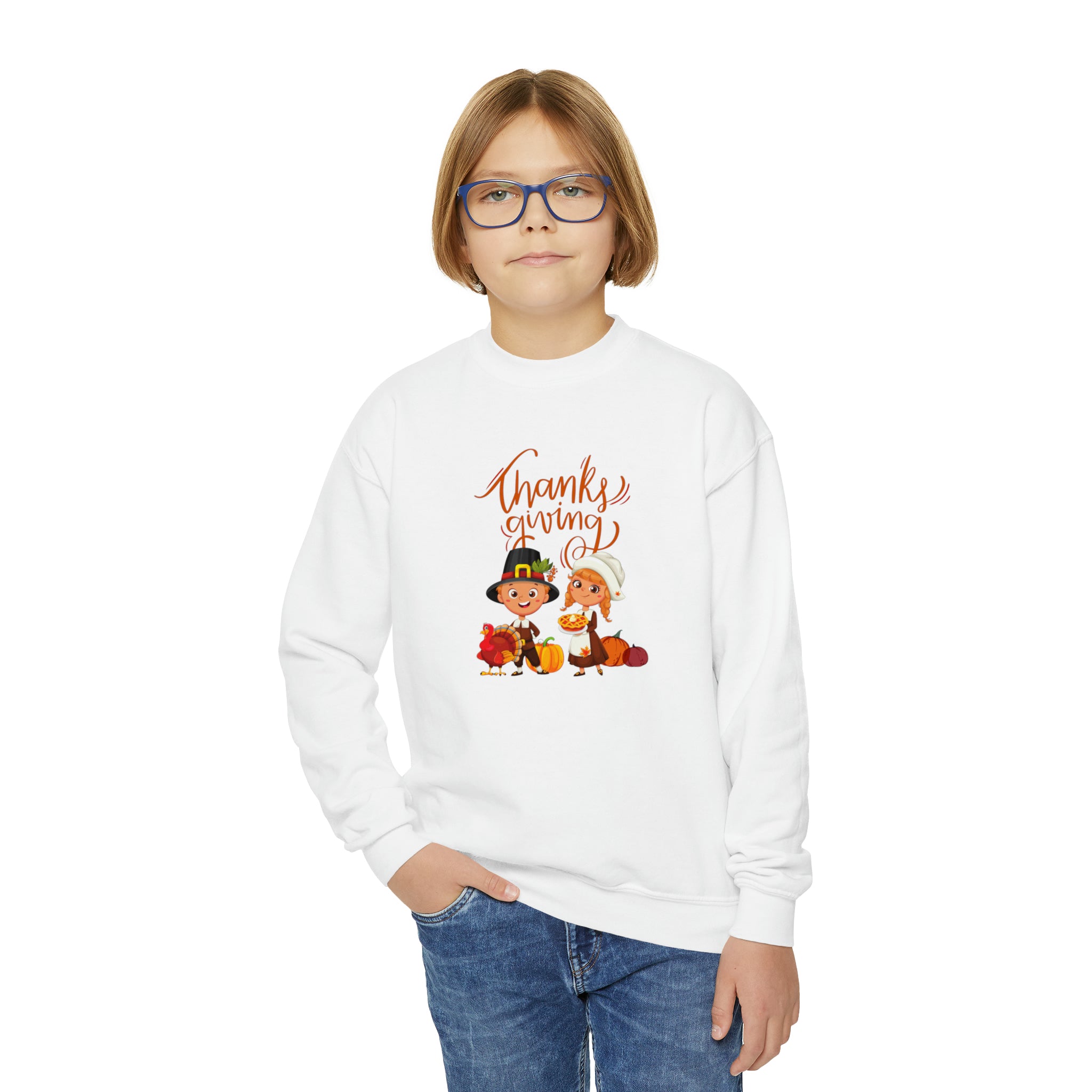 Happy Thanksgiving Youth Crewneck Sweatshirt