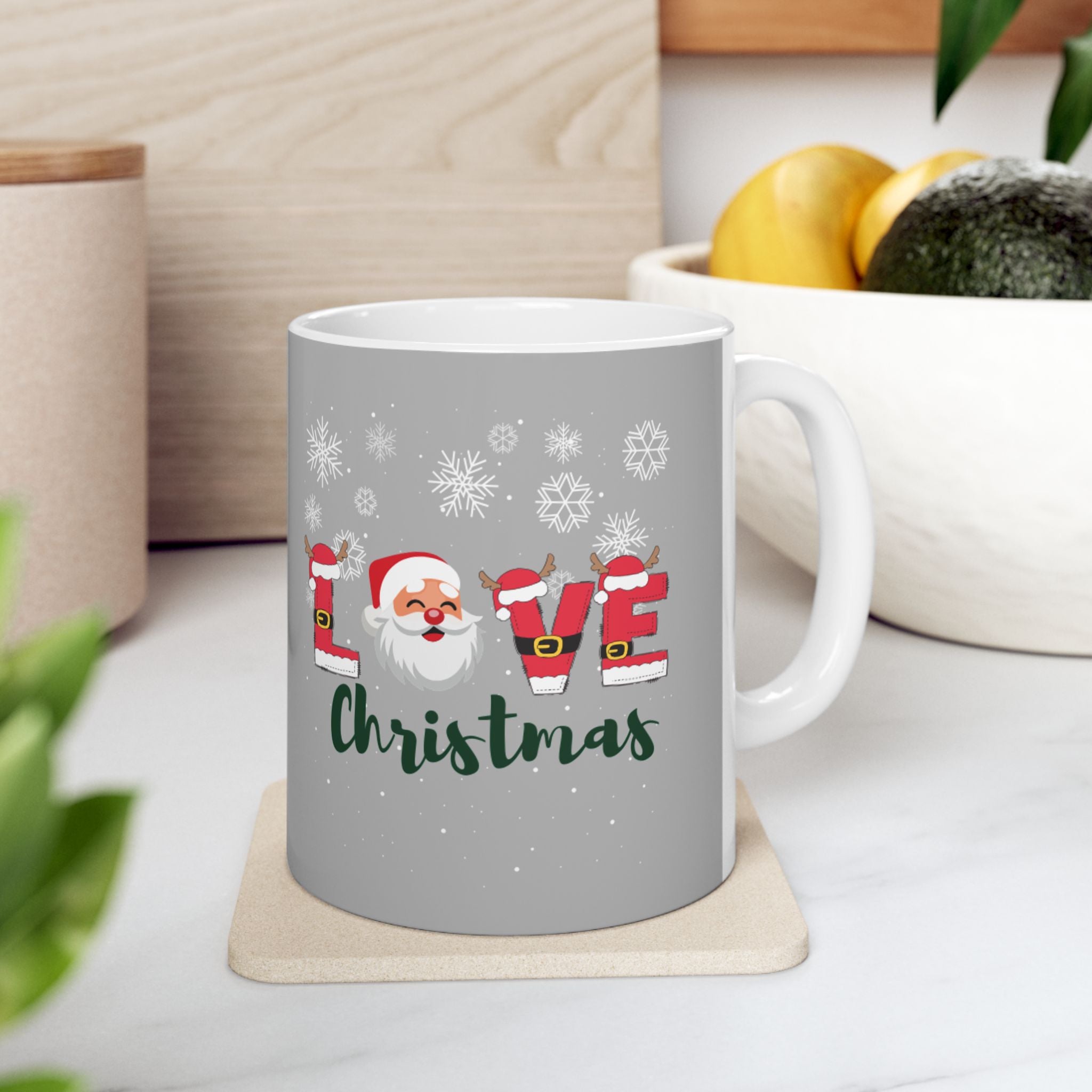 Santa Claus Loves Christmas Ceramic Mug, (11oz, 15oz)