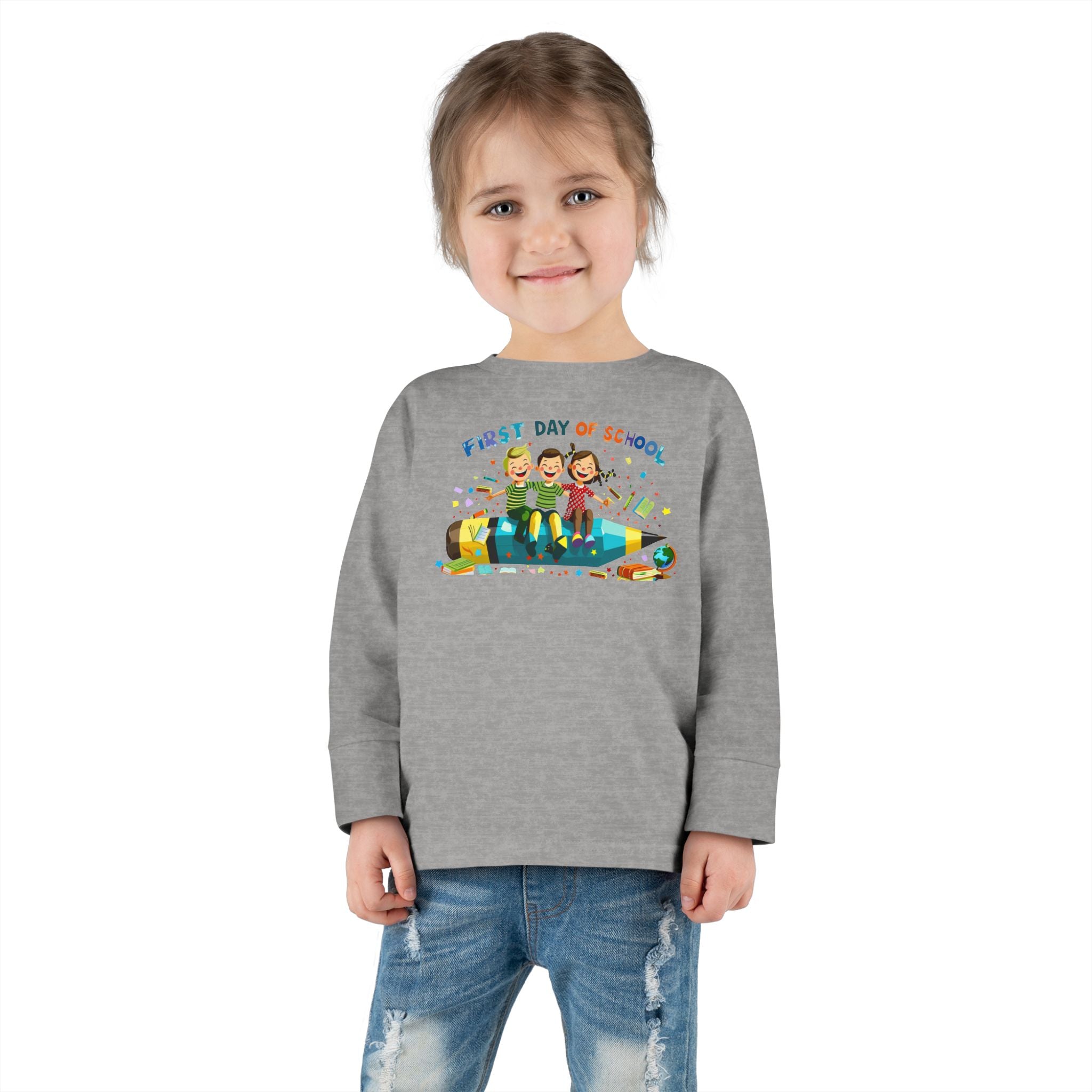 First Day of School Toddler Long Sleeve Tee