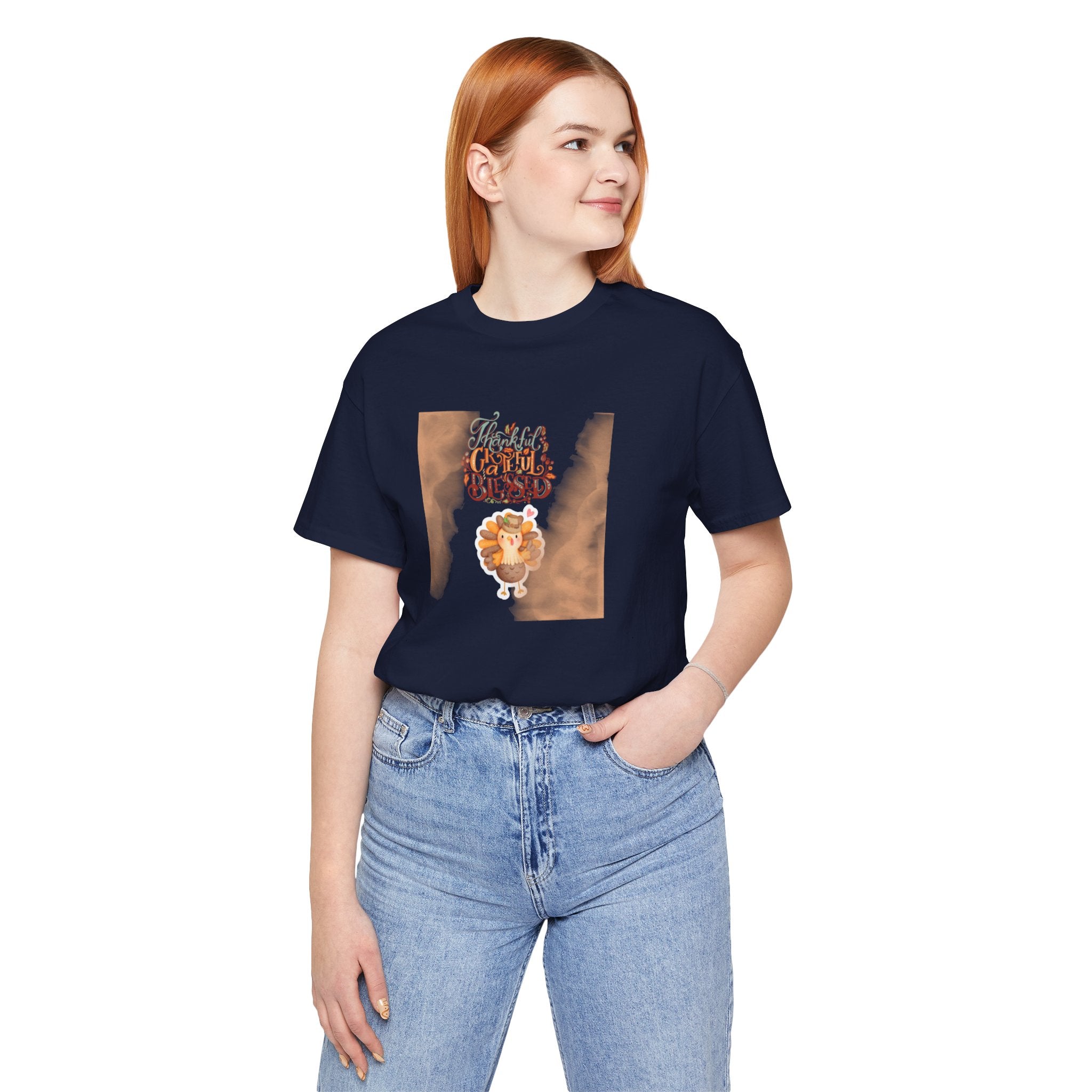 Thankful Grateful Blessed Unisex Jersey Short Sleeve Tee