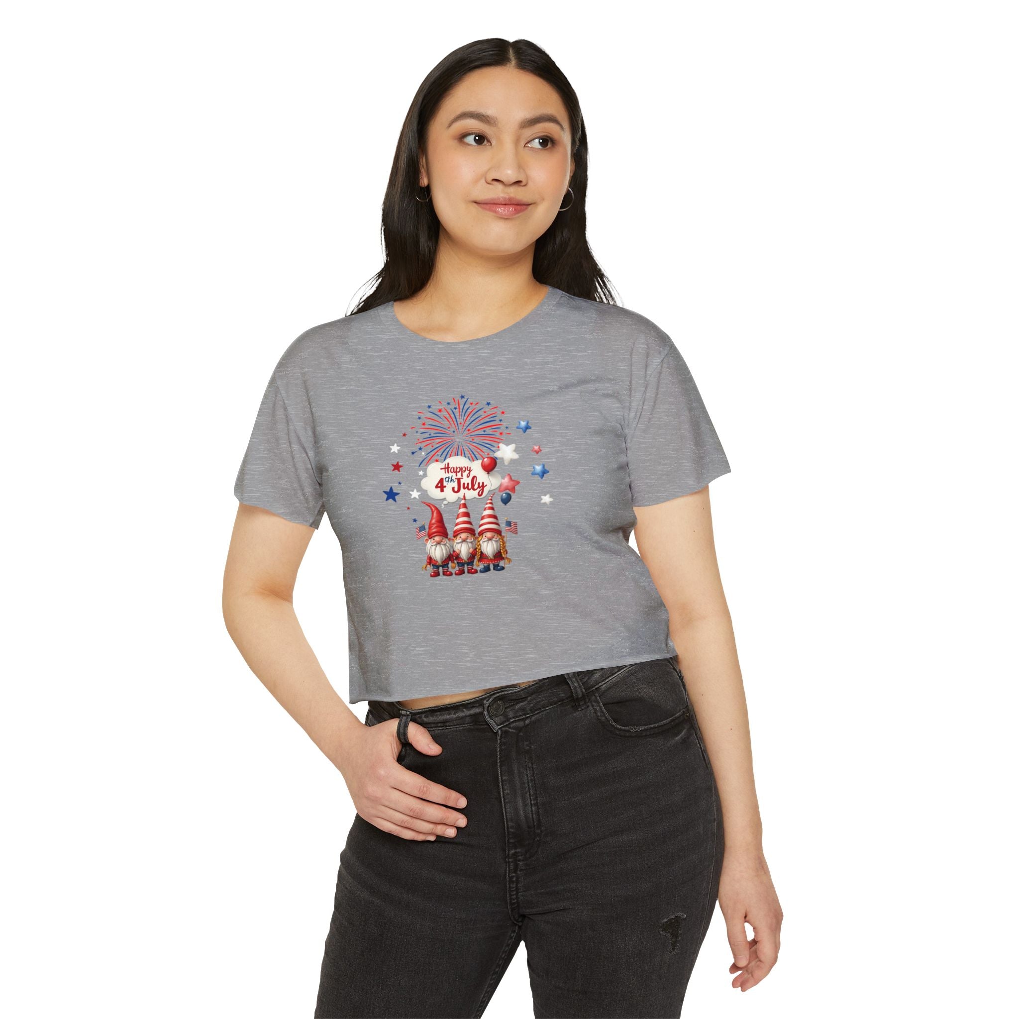 Gnome July 4th  Crop Top