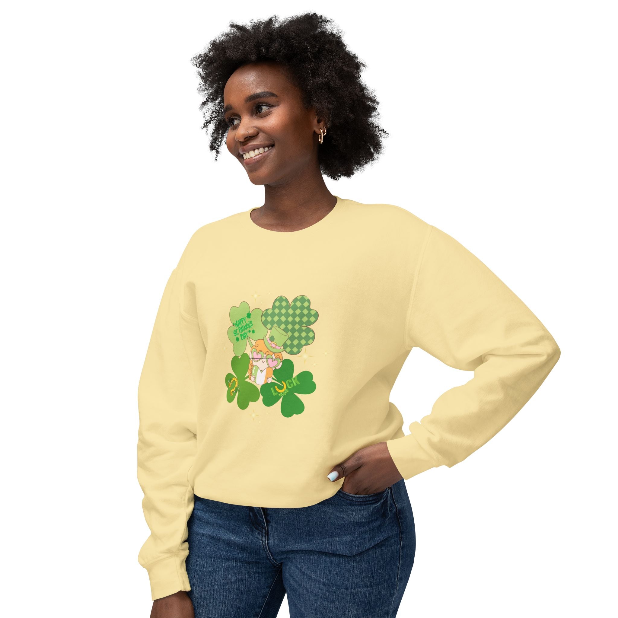 Retro St. Paddy's Day Lightweight Crewneck Sweatshirt