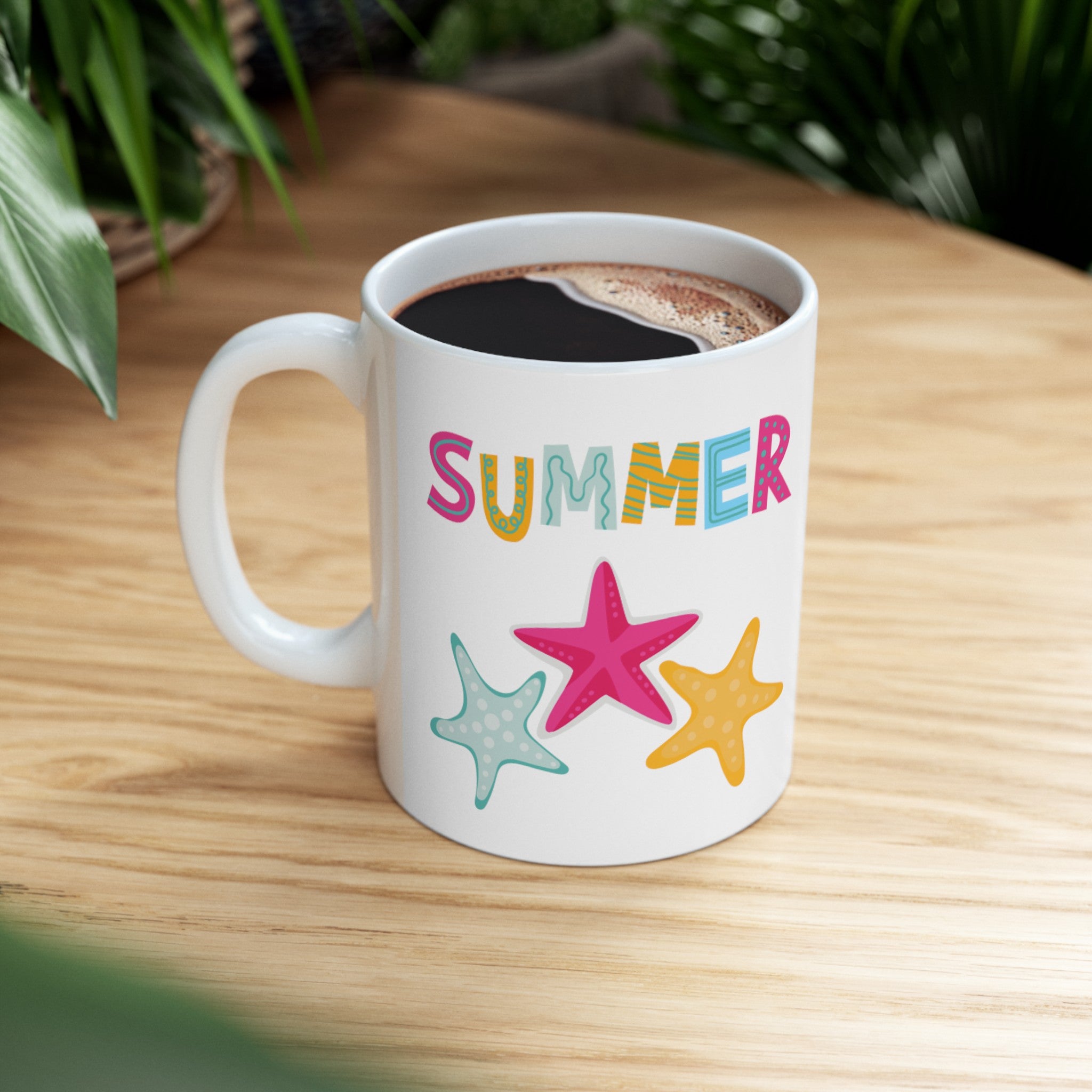 Summer Starfish Ceramic Mug, (11oz, 15oz)