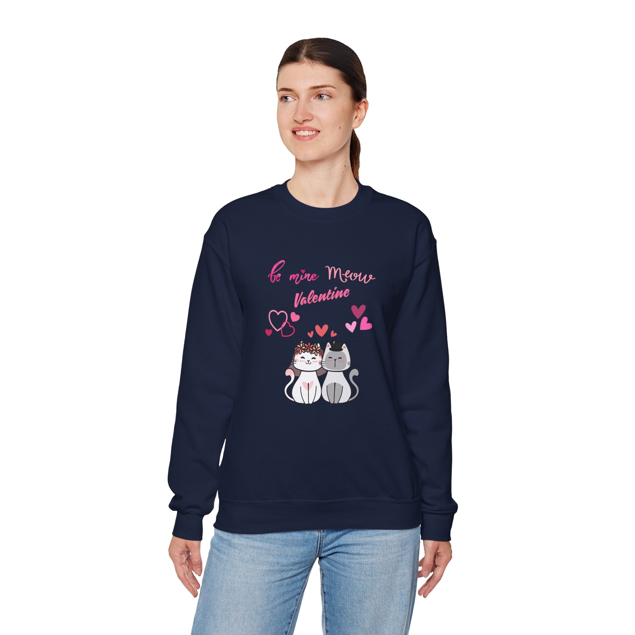 Meow Valentine's Day Unisex Heavy Blend™ Crewneck Sweatshirt