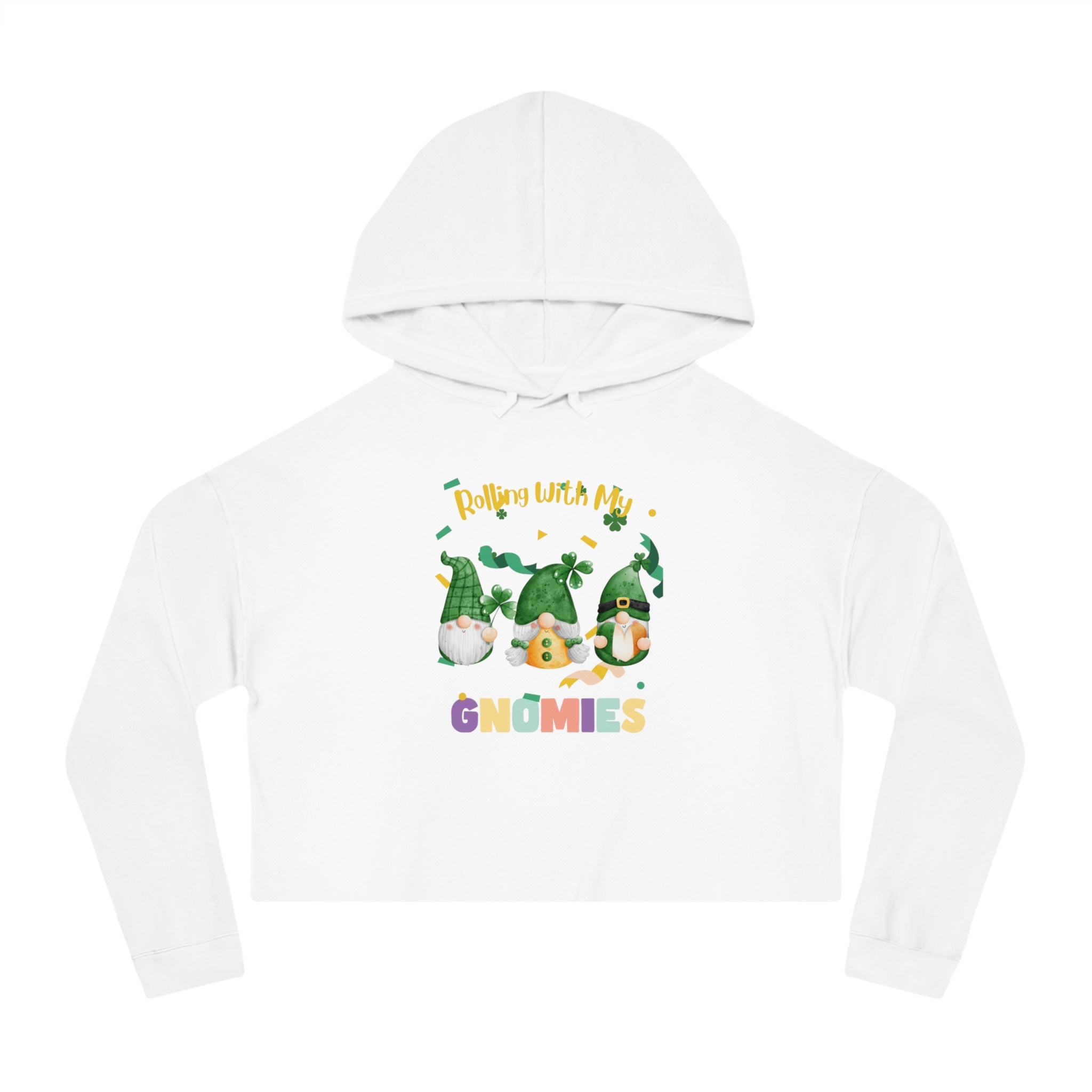 Rolling With My Gnomies Cropped Hooded Sweatshirt for Women | Trendy Spring Fashion
