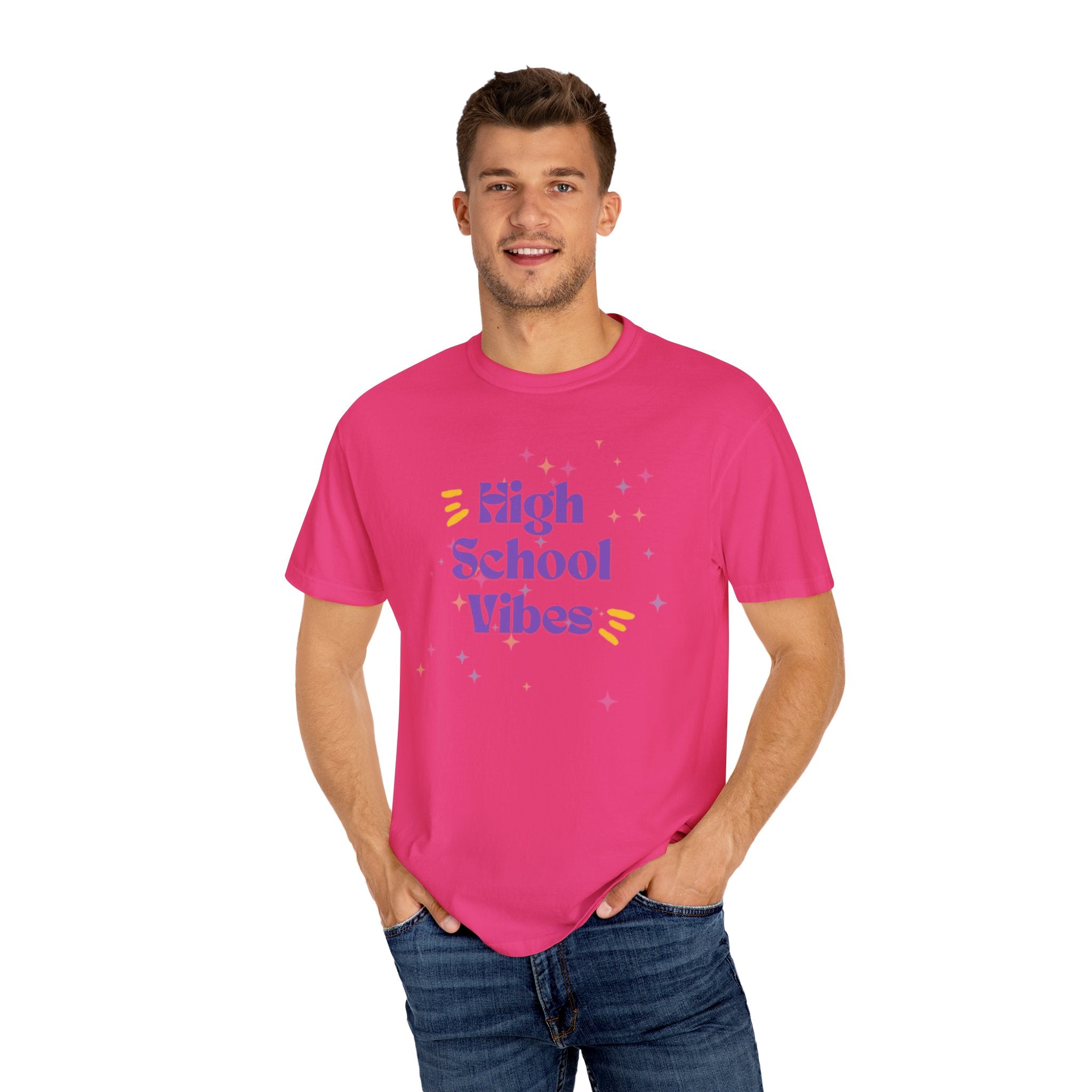 High School Vibes Unisex Garment-Dyed T-shirt