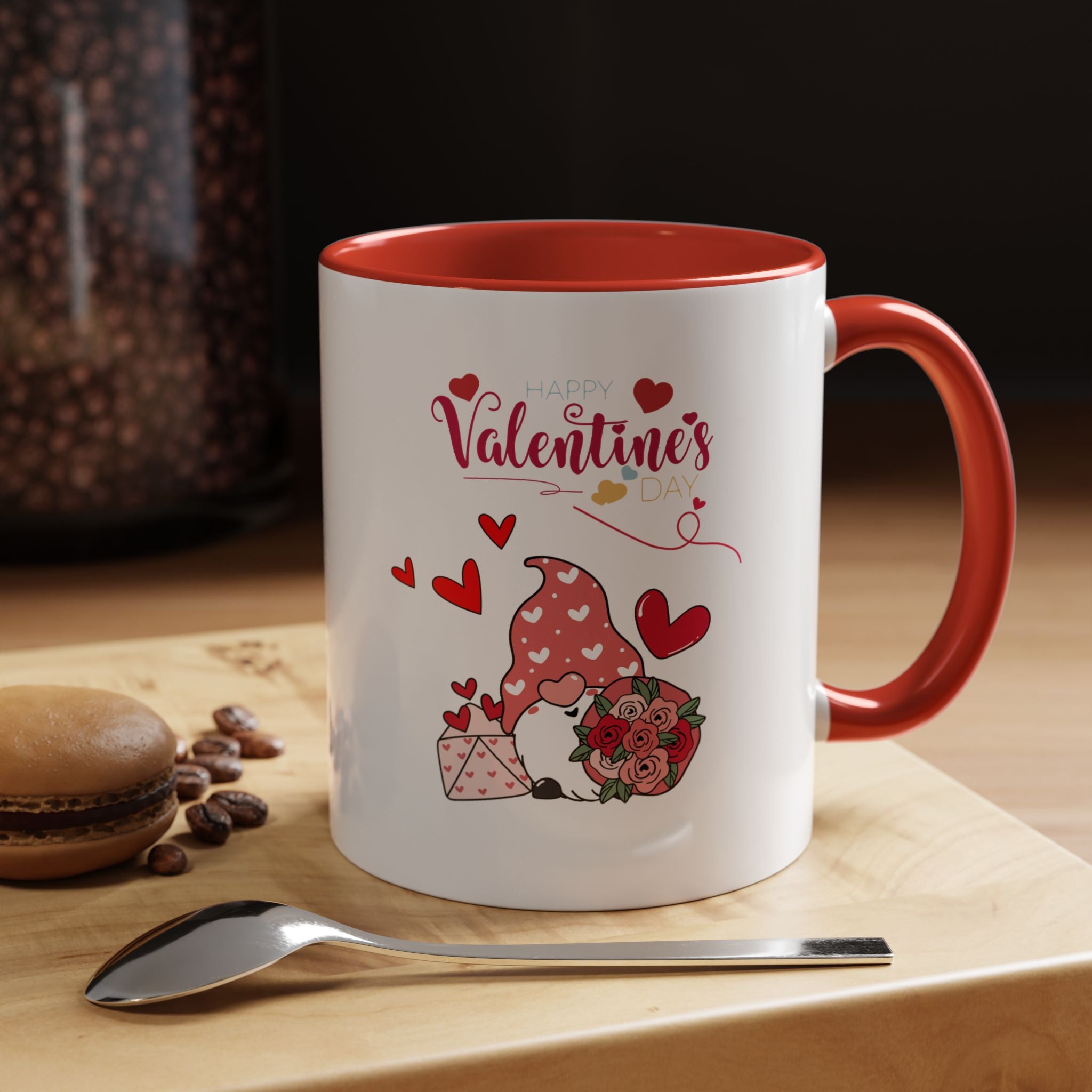 Gnome Valentine's Day Accent Coffee Mug (11, 15oz)