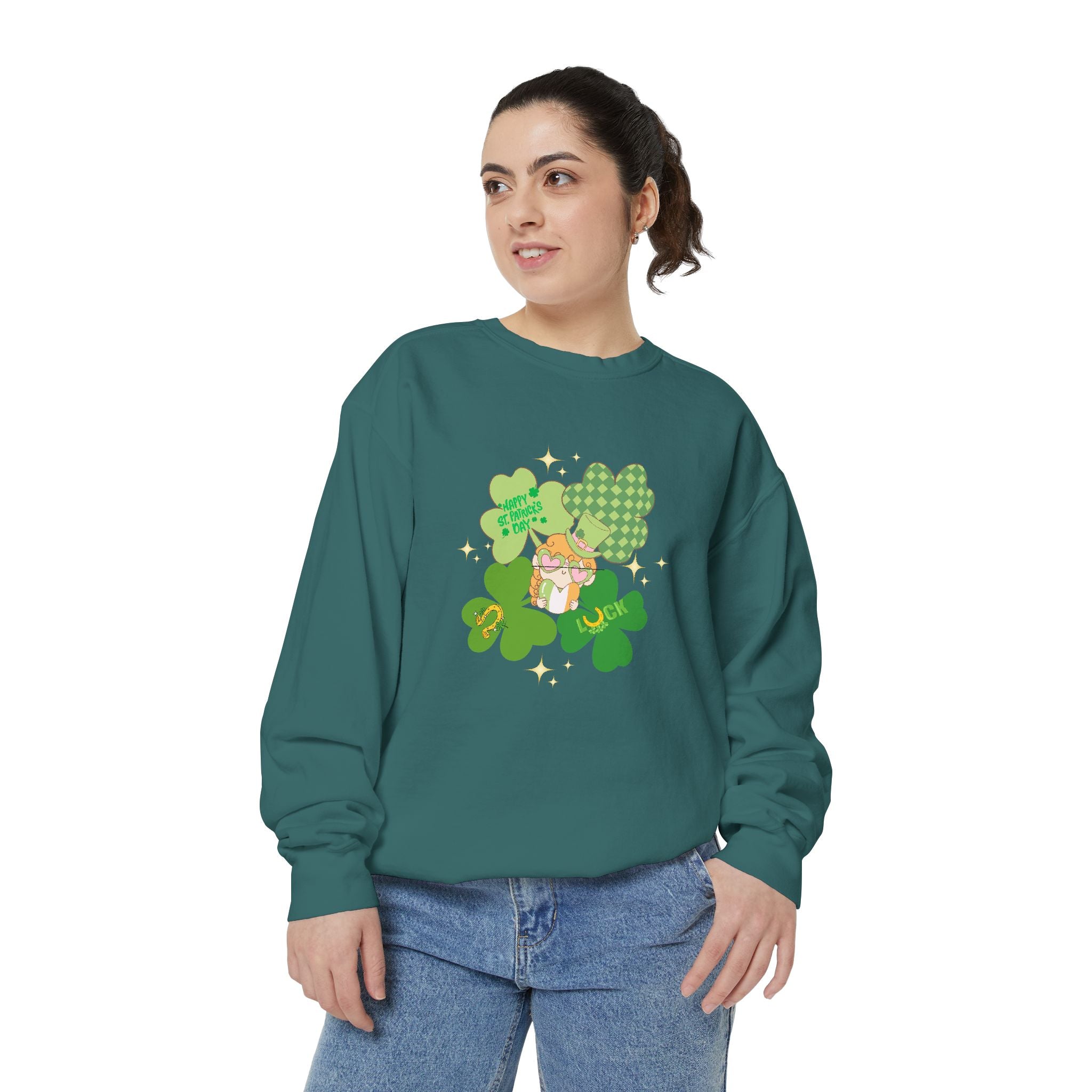 Retro St. Paddy's Day Unisex Garment-Dyed Sweatshirt