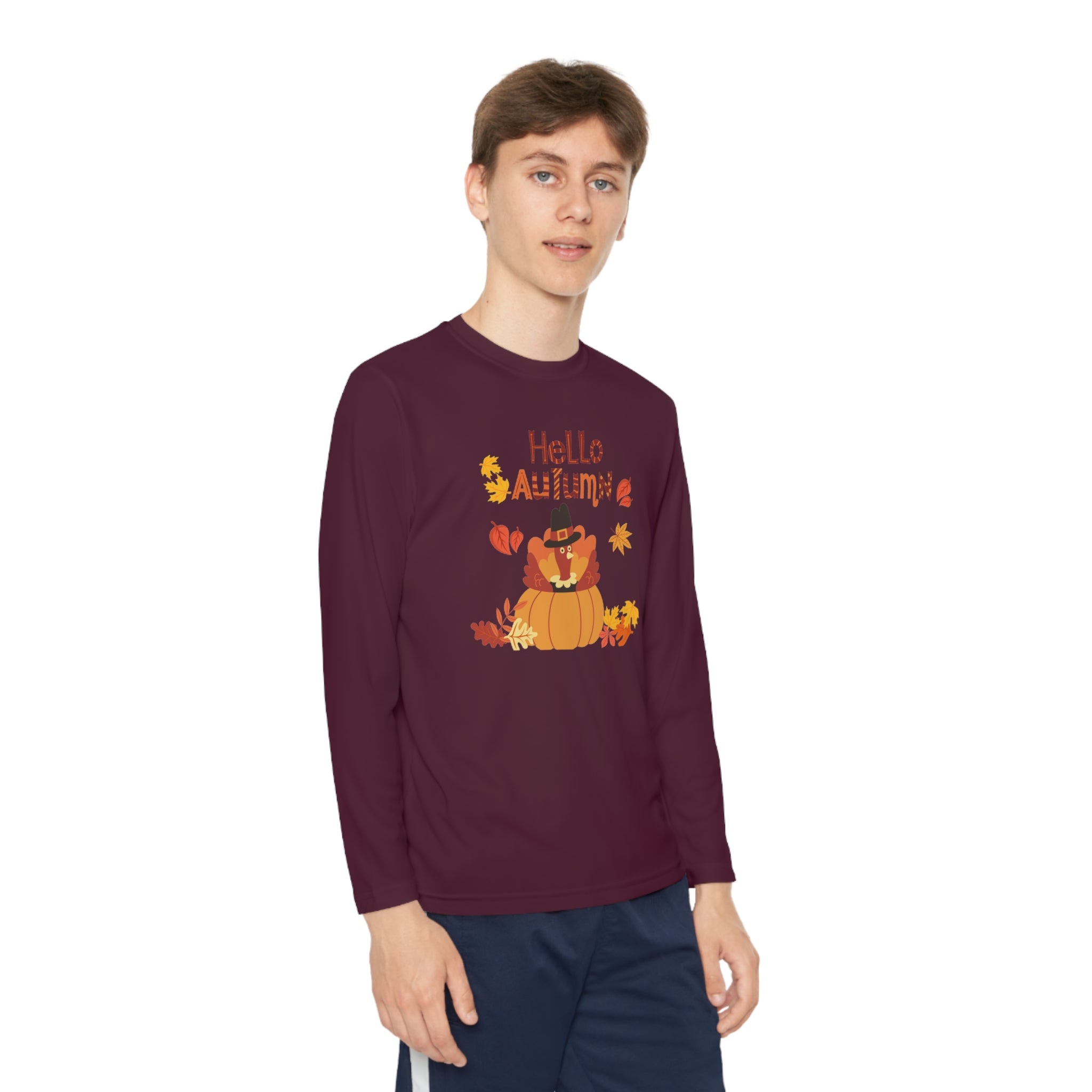 Hello Autumn Youth Long Sleeve Competitor Tee