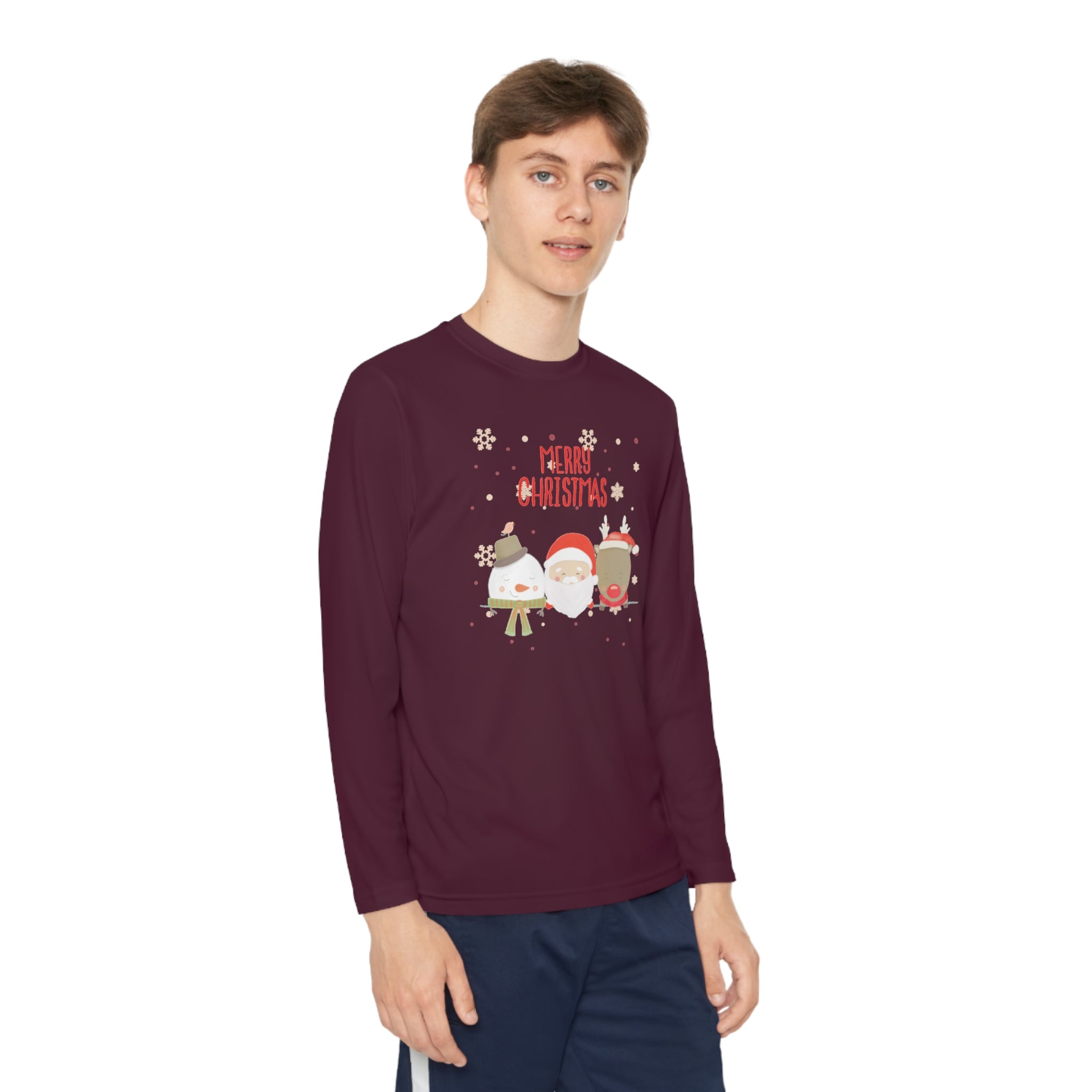 Merry Xmas Crew Youth Long Sleeve Competitor Tee