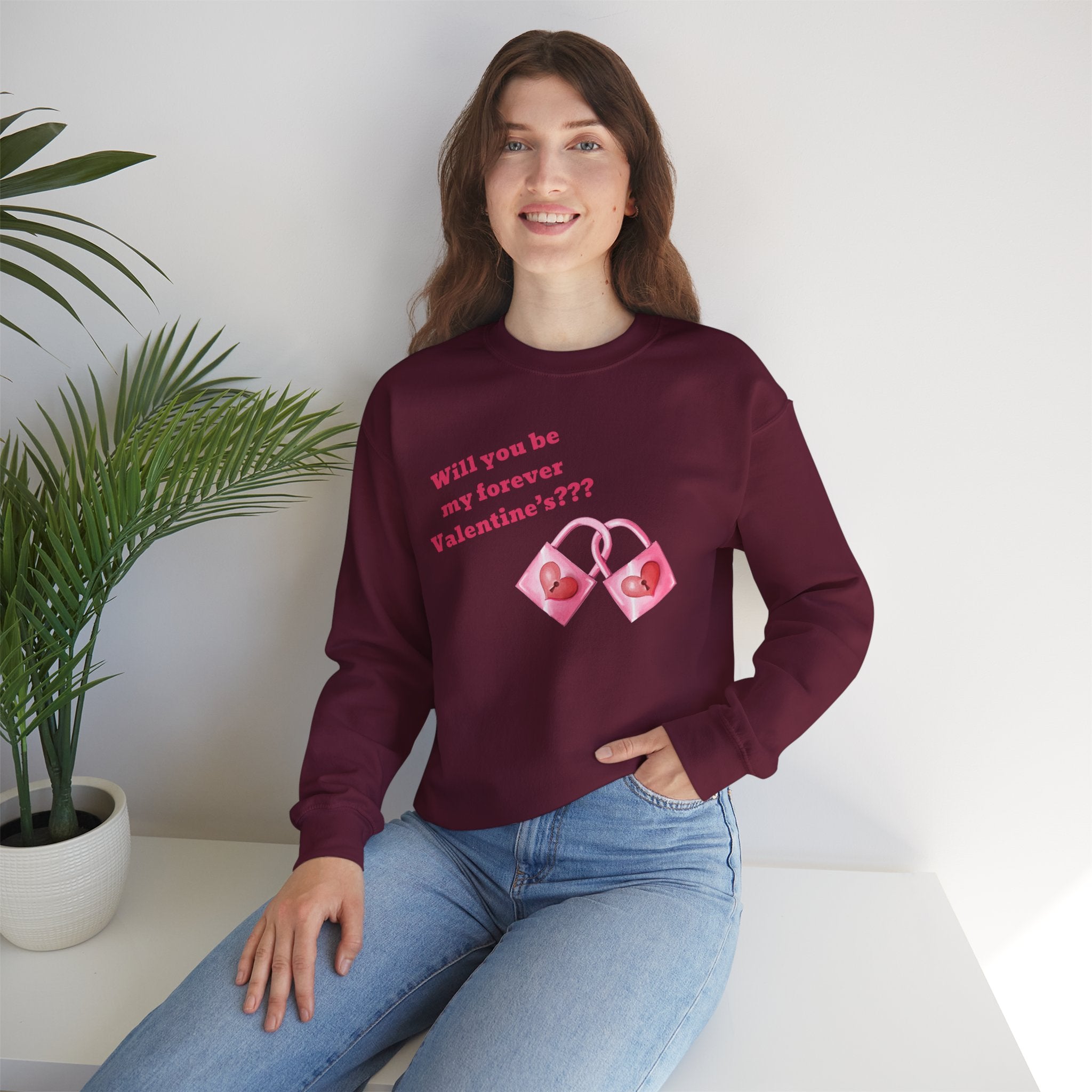 Will You Be My Forever Valentine?? Unisex Heavy Blend™ Crewneck Sweatshirt