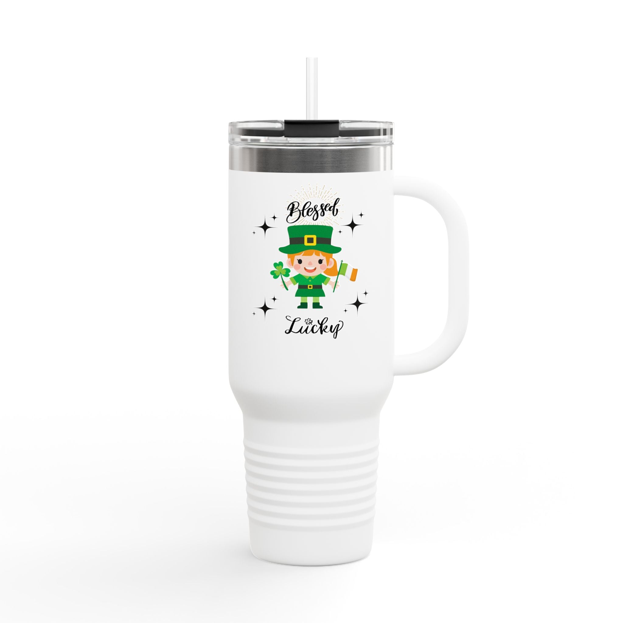 Blessed & Lucky Insulated Travel Mug - 40oz for St. Patrick's Day
