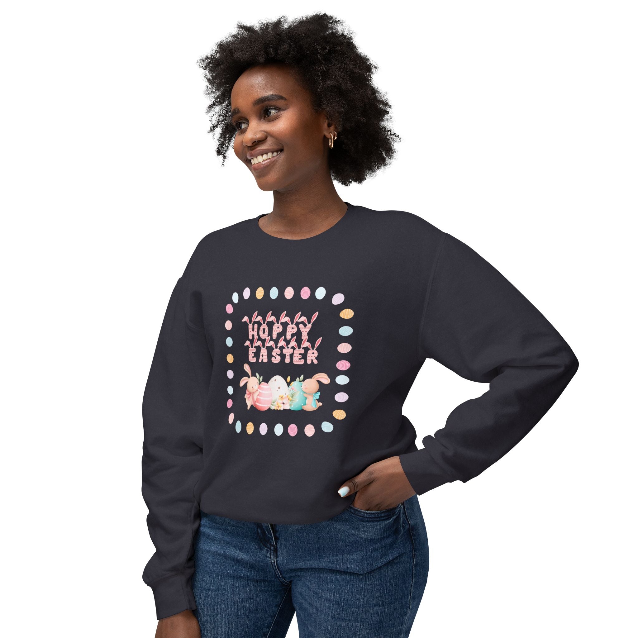 Hoppy Easter Unisex Lightweight Crewneck Sweatshirt