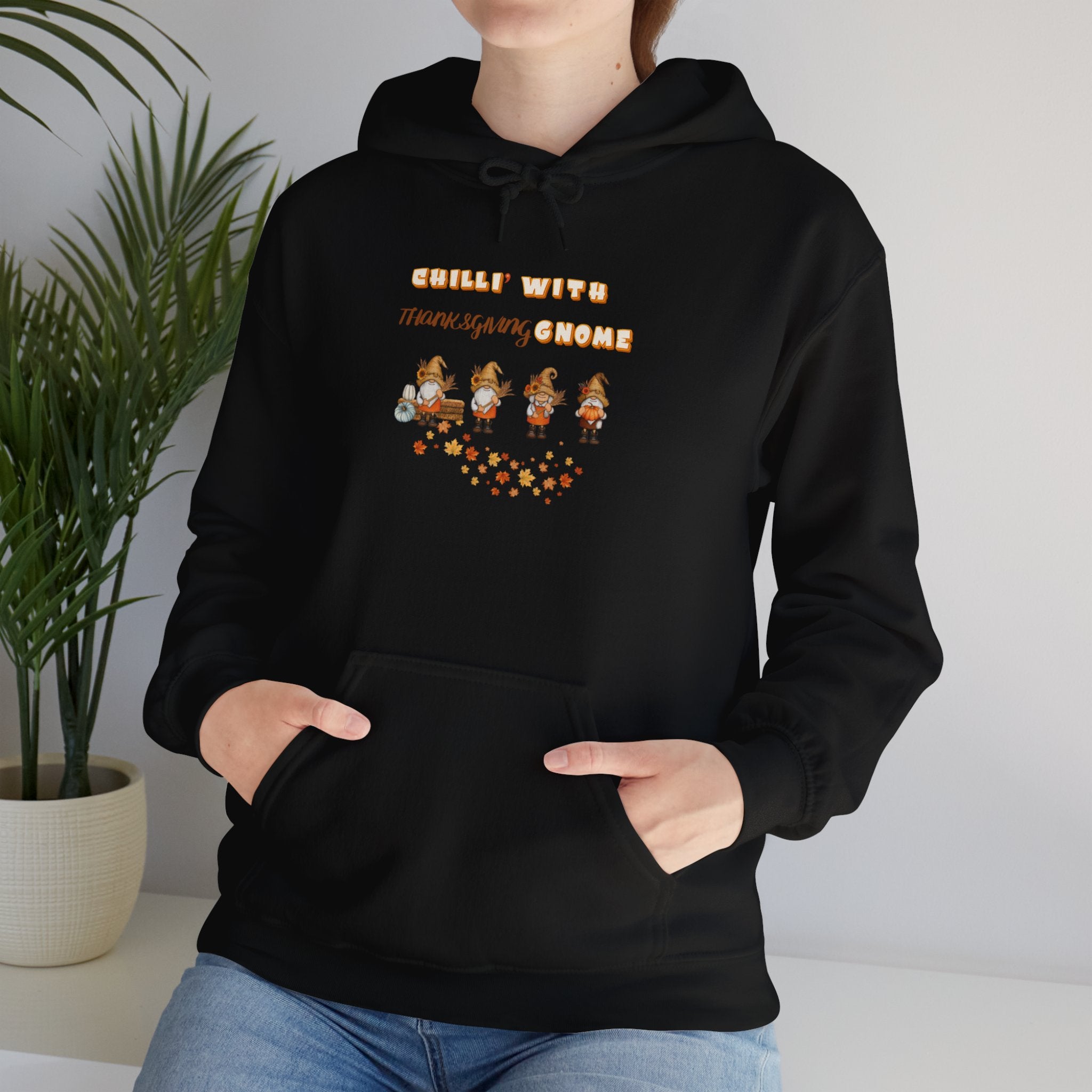 Chilli' With Thanksgiving Gnome Unisex Heavy Blend™ Hooded Sweatshirt