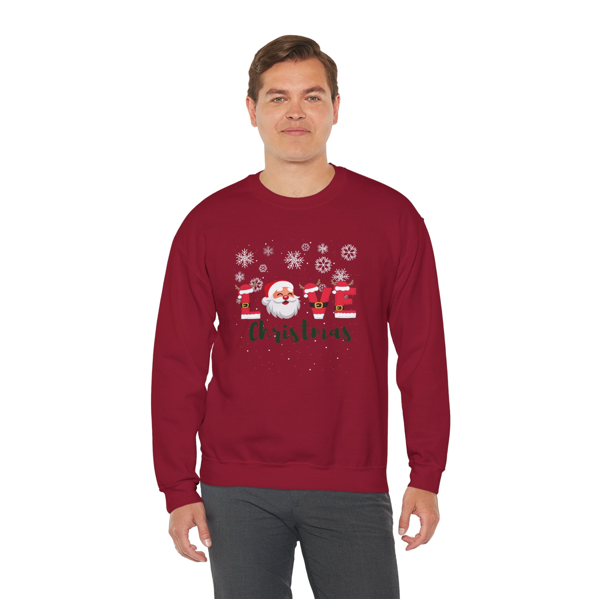 Santa Claus Loves Christmas Unisex Heavy Blend™ Crewneck Sweatshirt