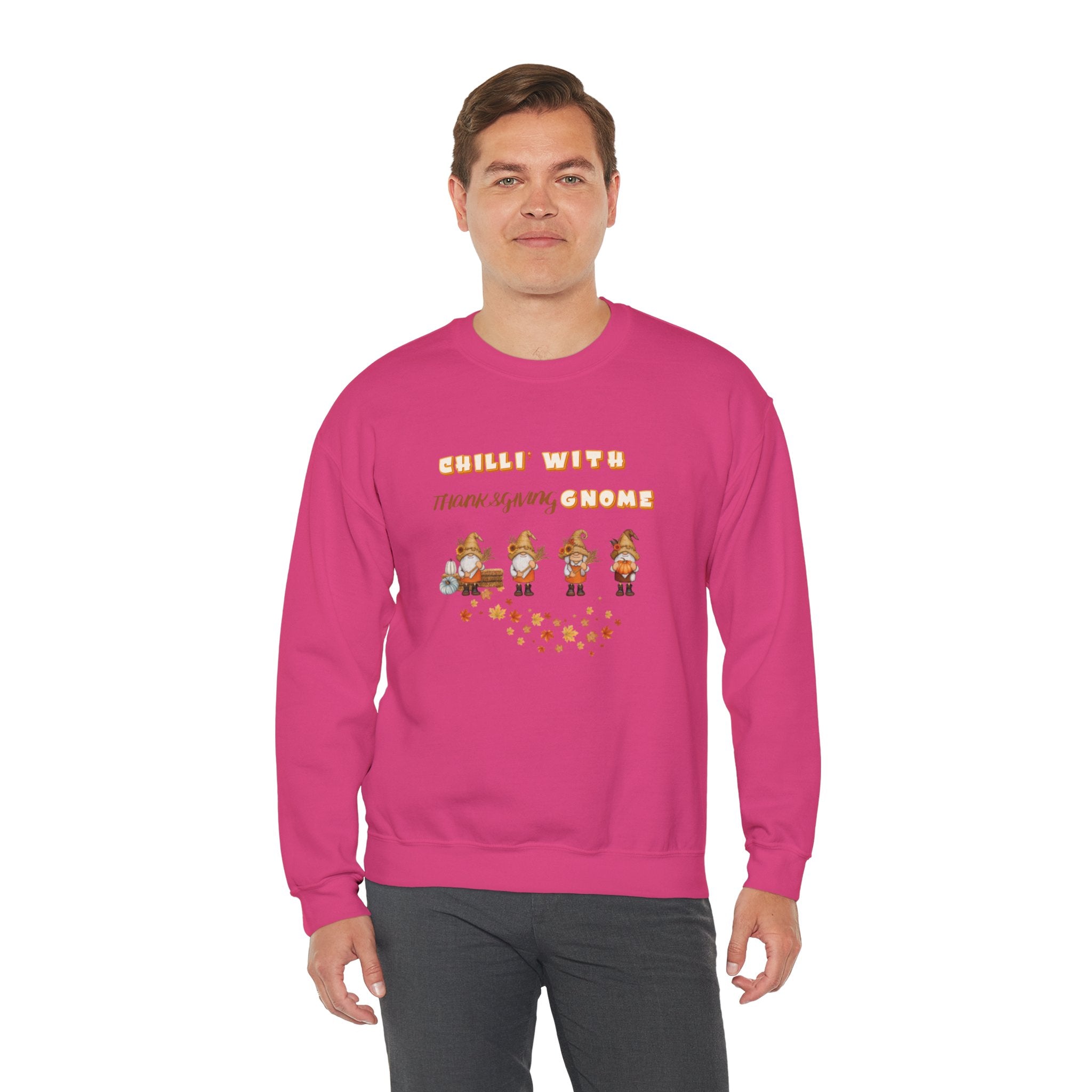 Chilli" With Thanksgiving Gnome Unisex Heavy Blend™ Crewneck Sweatshirt