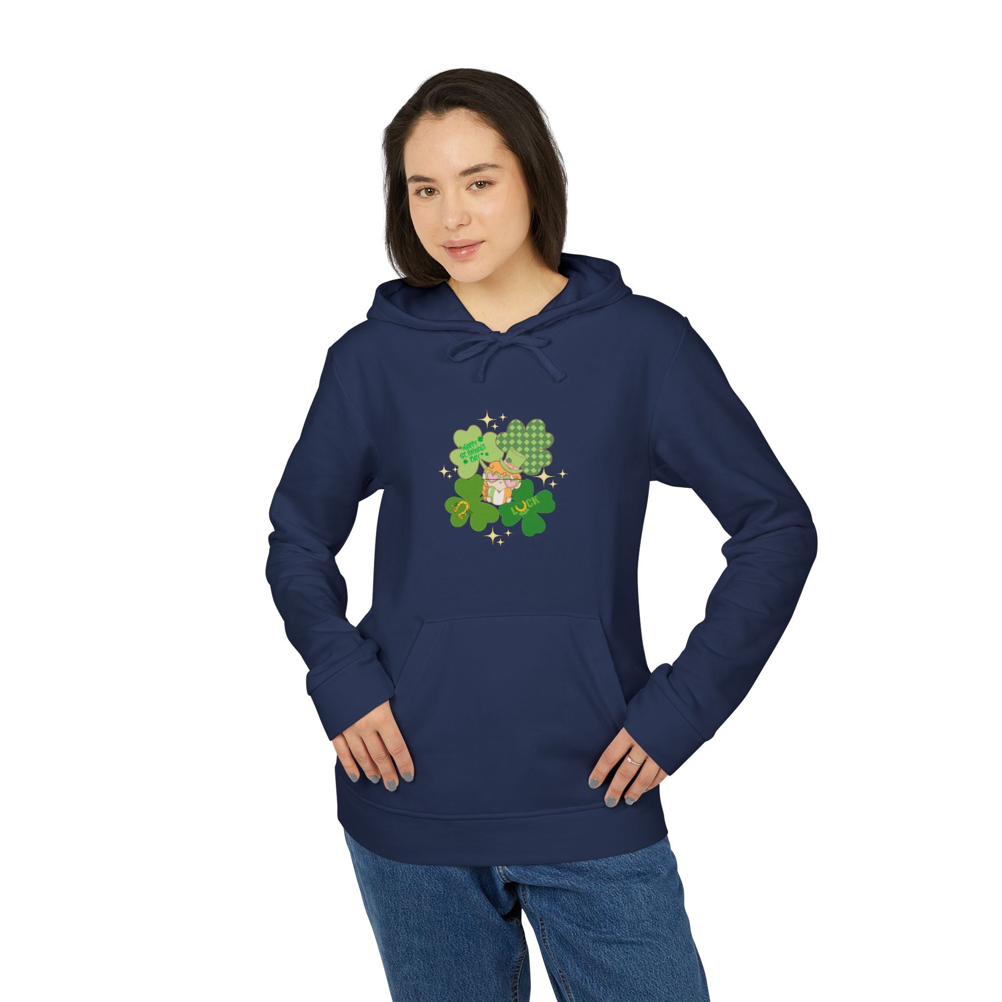 Retro St.Paddy's Day Adidas Unisex Fleece Hoodie