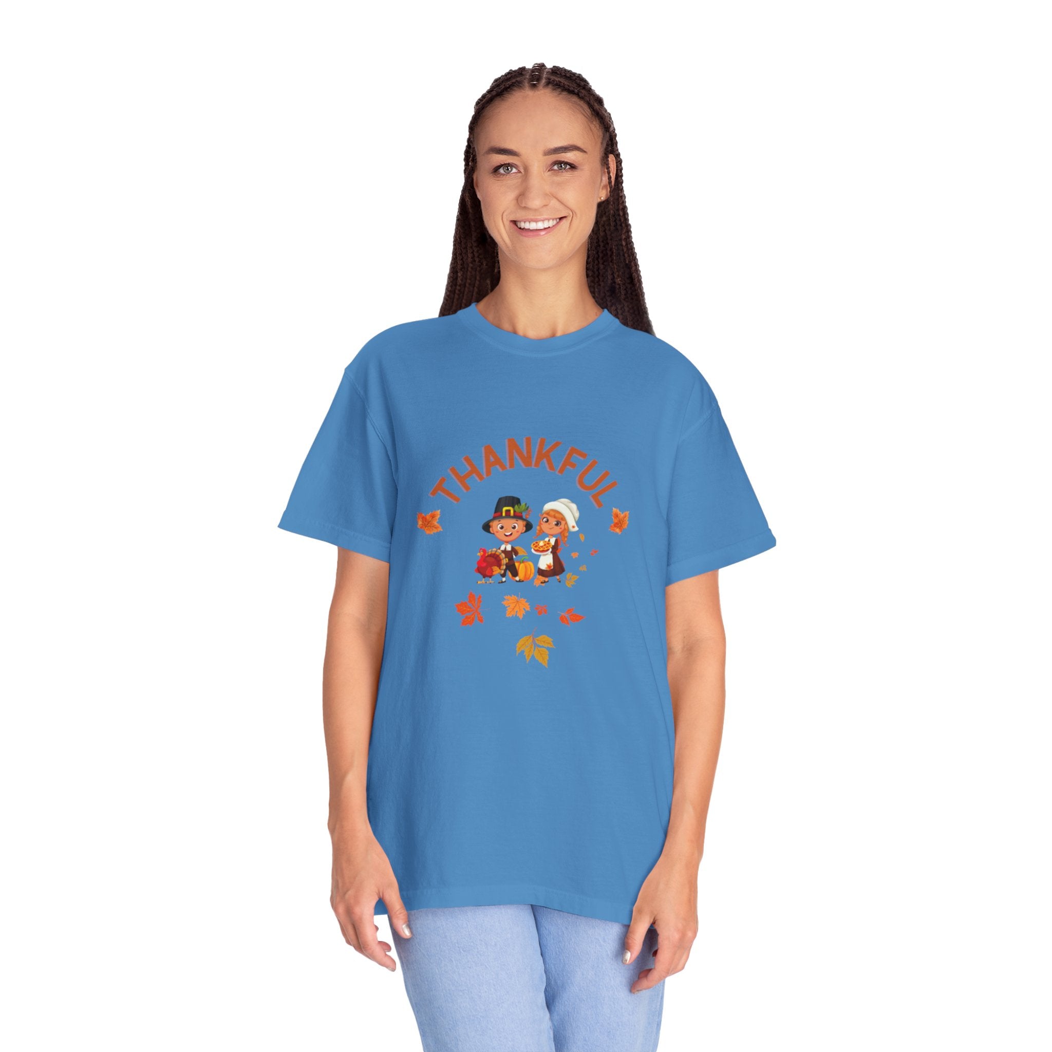 Pilgrims Turkey Day Unisex Garment-Dyed T-shirt