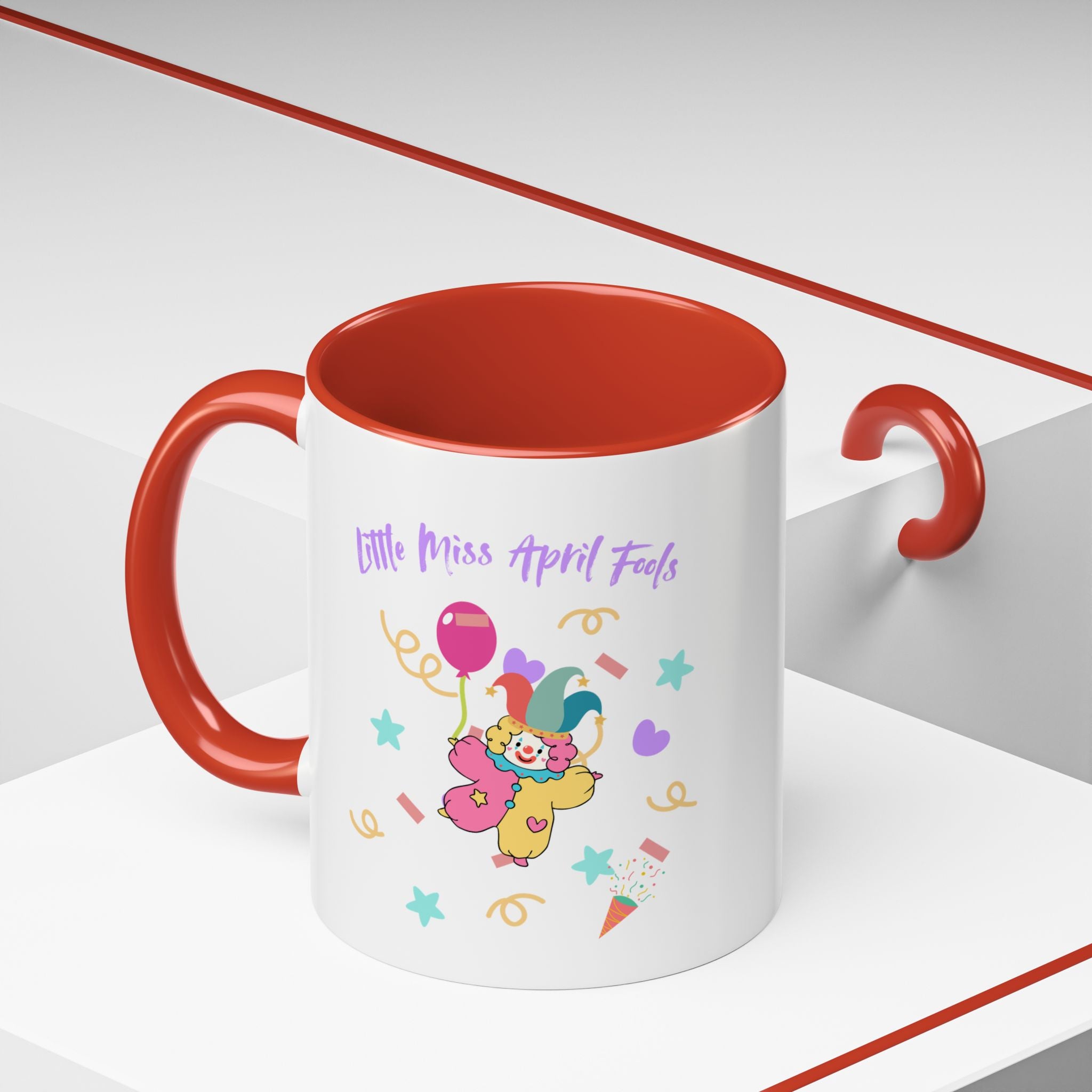 Little Miss April Fool's  Day Accent Coffee Mug - Fun & Whimsical 11oz/15oz