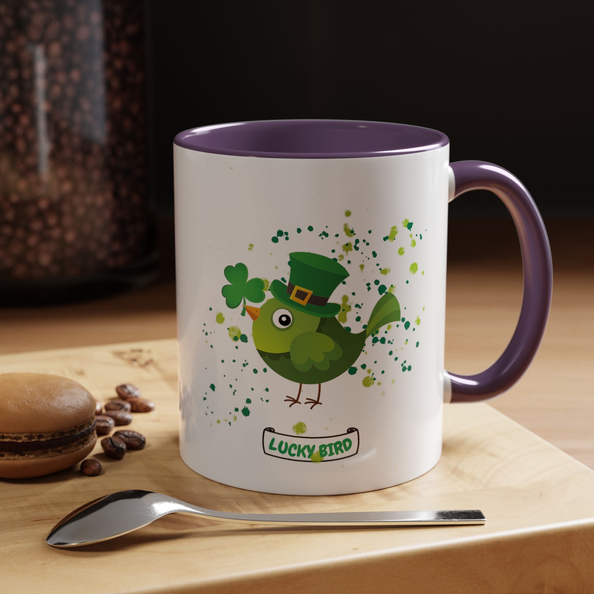 Lucky Bird St. Patrick's Day Coffee Mug - Green Accent 11/15oz