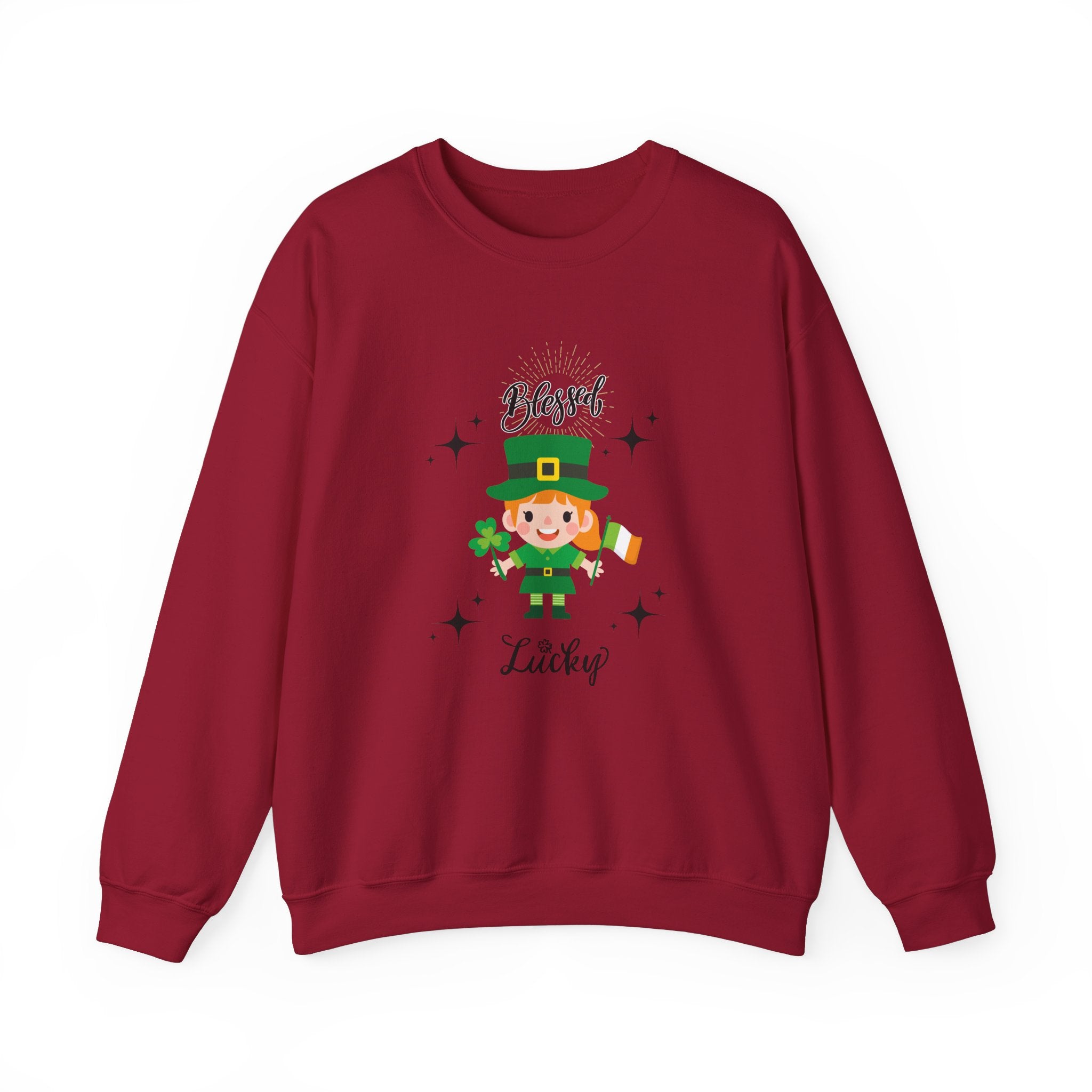 Blessed & Lucky Unisex Crewneck Sweatshirt for St. Patrick's Day