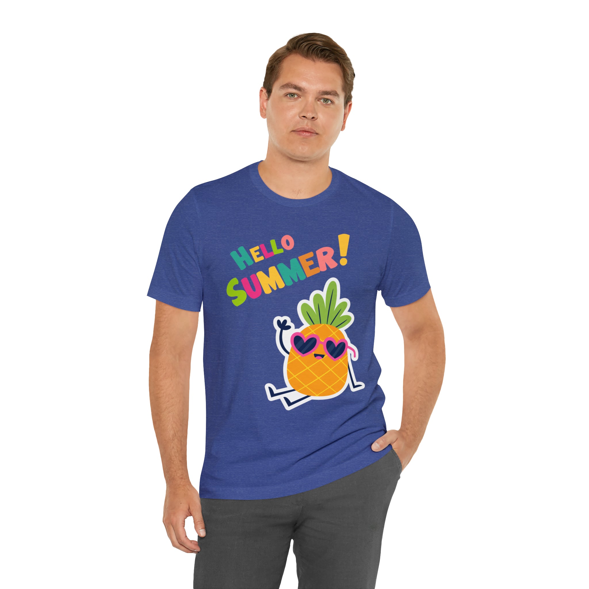 Hello Pineapple Summer Unisex Jersey Short Sleeve Tee