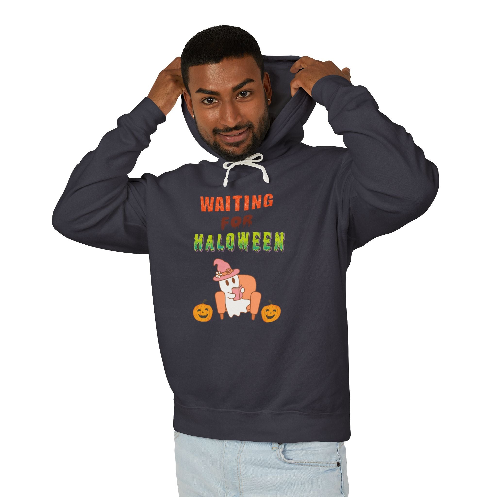 Waiting For Halloween Unisex Lightweight Hooded Sweatshirt