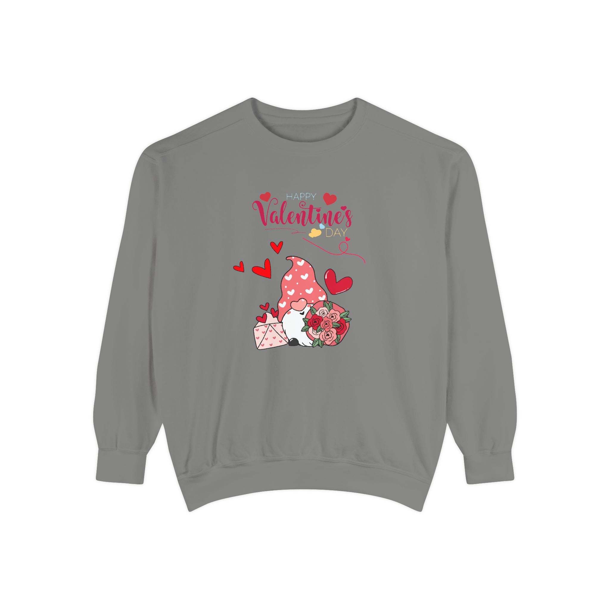 Gnome Valentine's Day Unisex Garment-Dyed Sweatshirt
