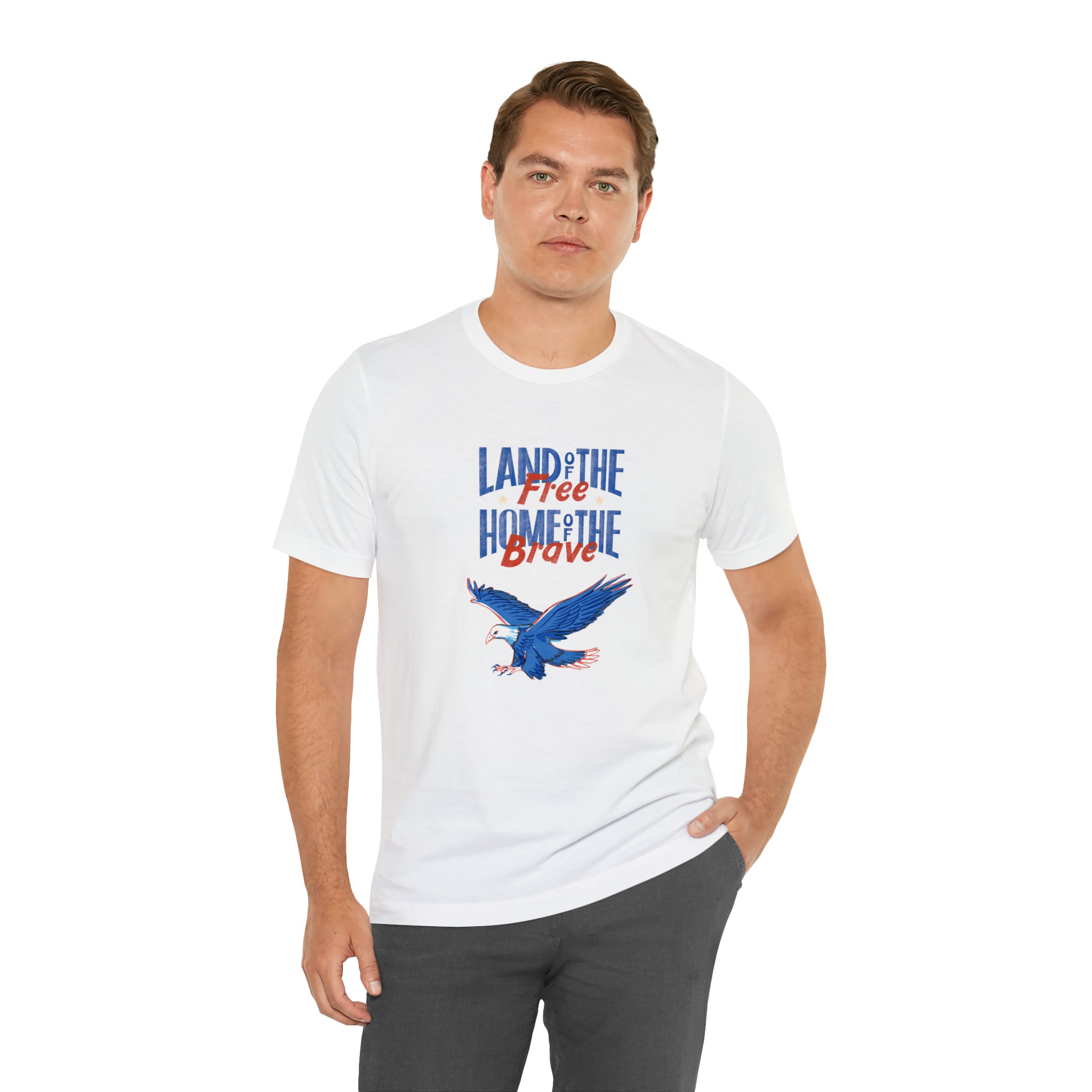 Land Of The Free Home Of The Brave Unisex Jersey Short Sleeve Tee