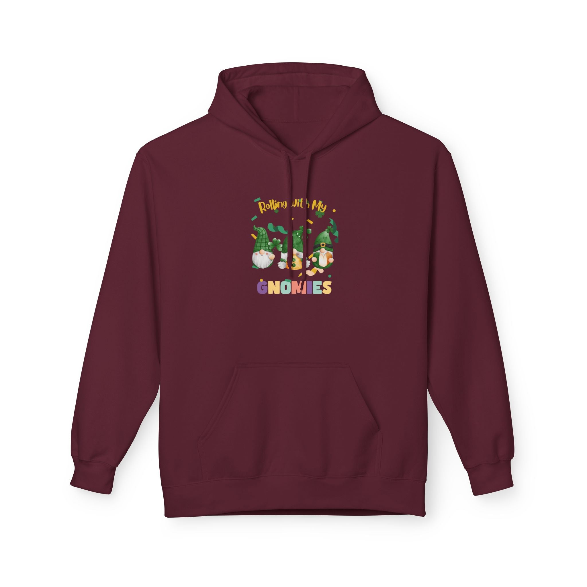 Rolling With My Gnomes Fleece Hoodie - Cozy Unisex Midweight Sweatshirt for Nature Lovers