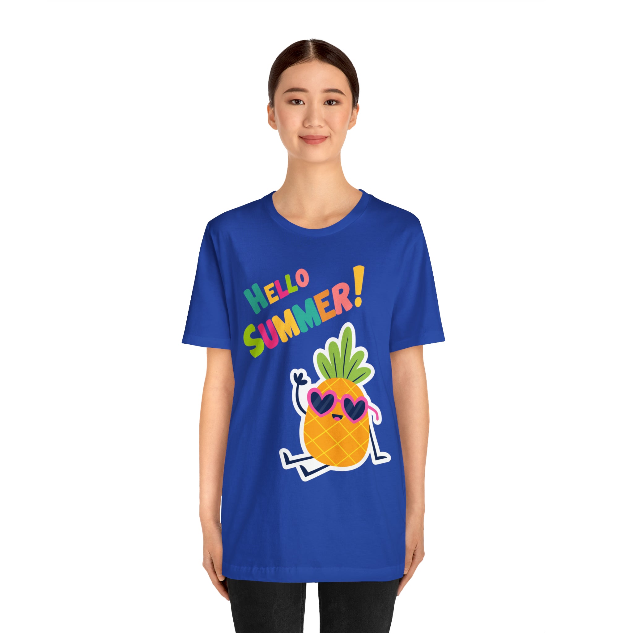 Hello Pineapple Summer Unisex Jersey Short Sleeve Tee