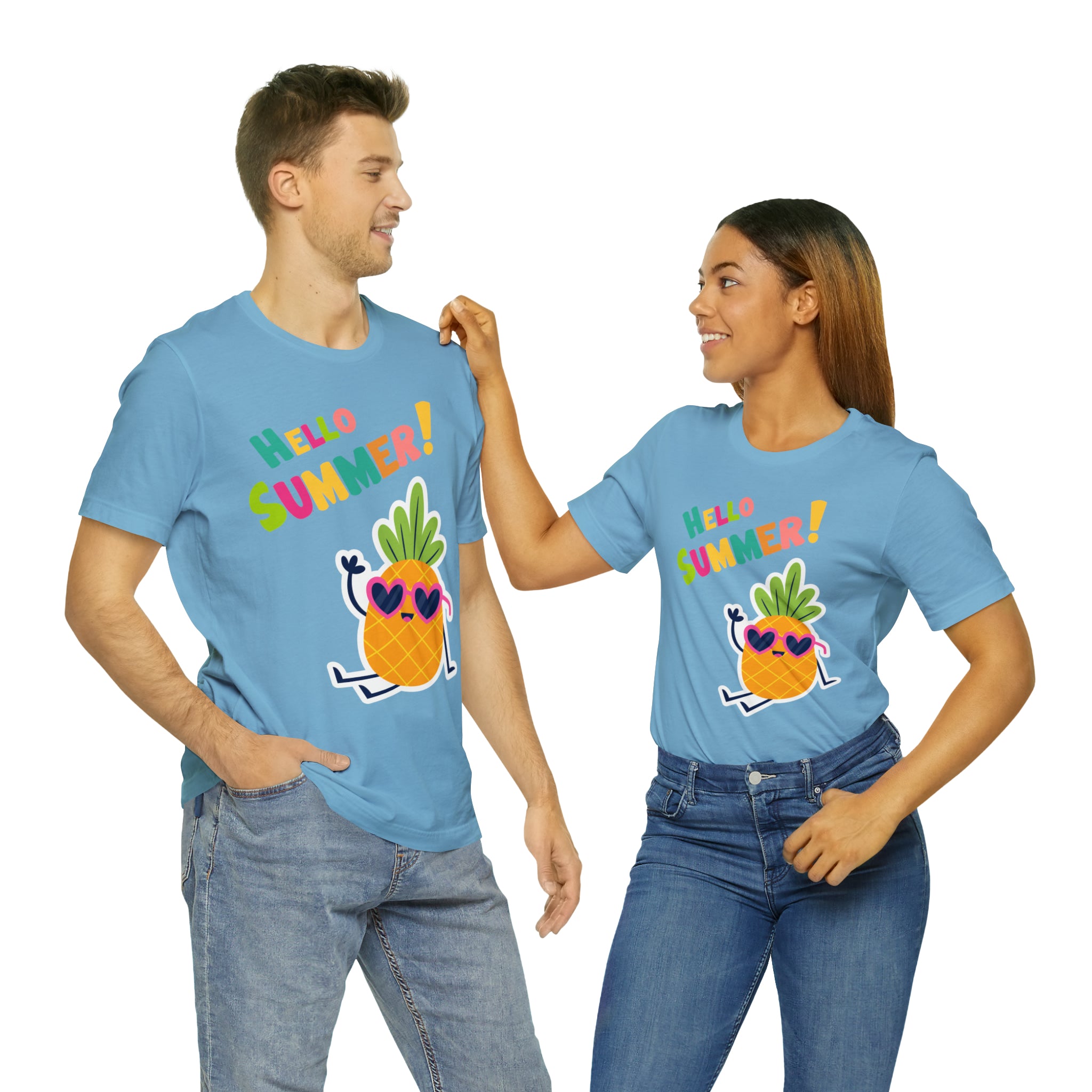 Hello Pineapple Summer Unisex Jersey Short Sleeve Tee