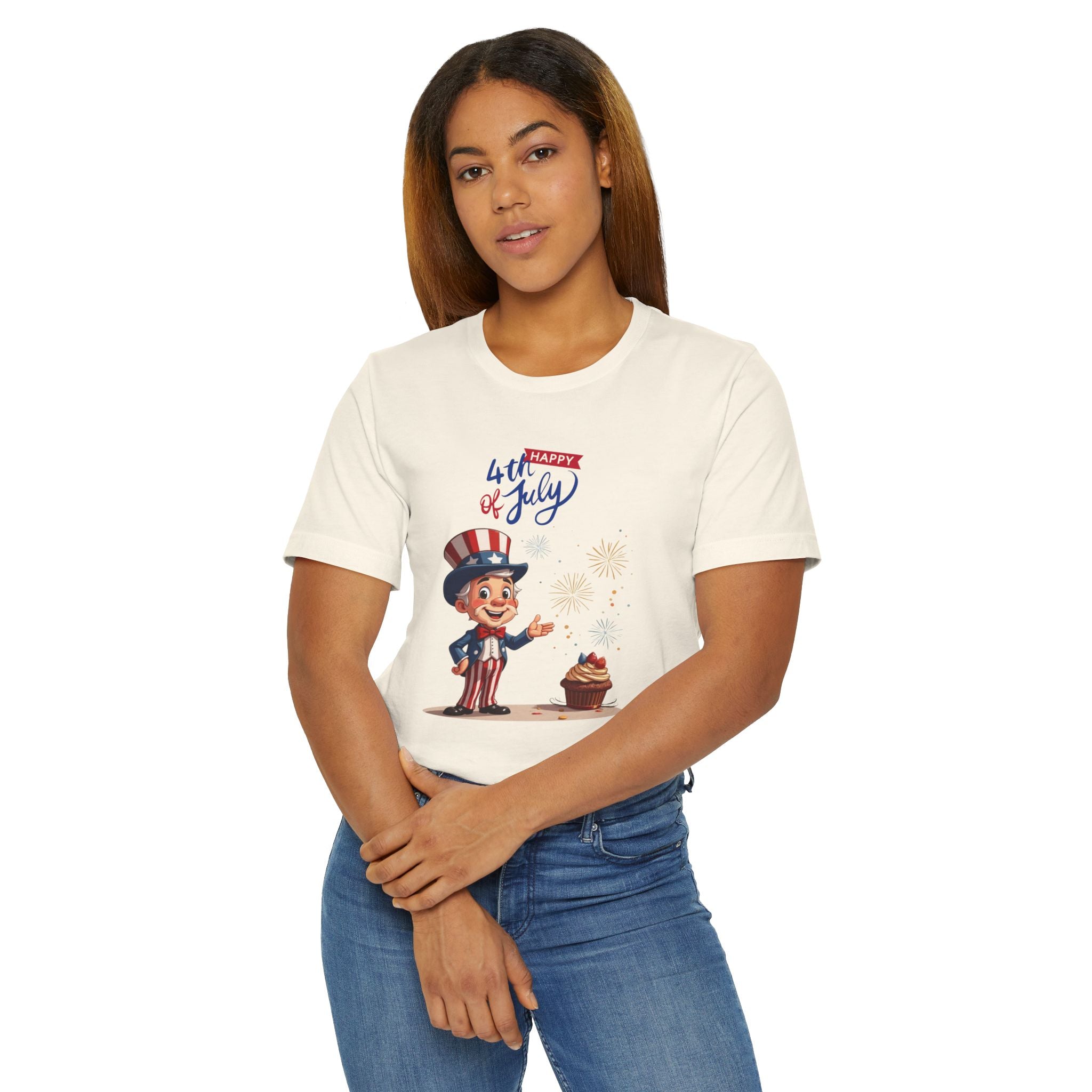 Uncle Sam Happy 4th of July Unisex Jersey T-Shirt