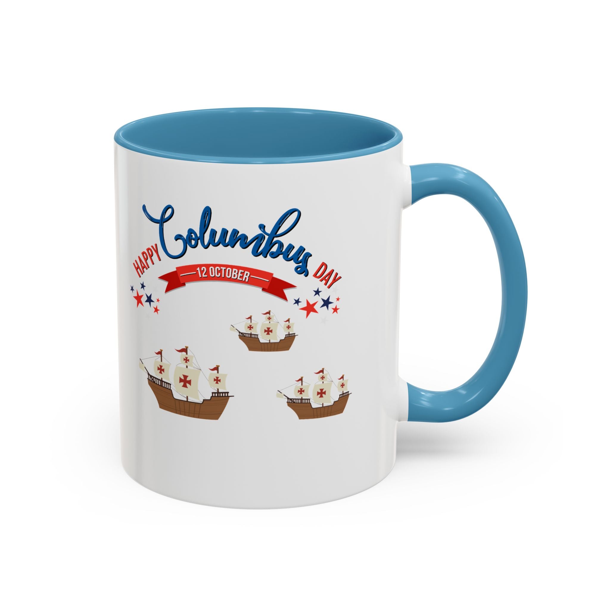 Happy Columbus Day Accent Coffee Mug (11, 15oz)