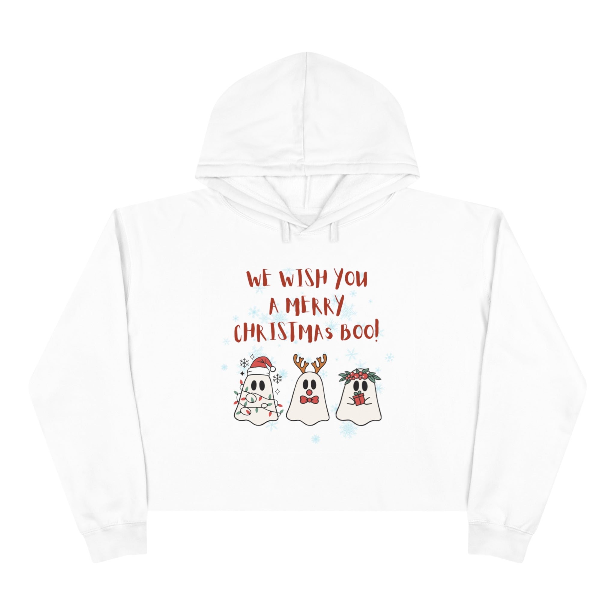 We Wish You A Merry Christmas Boo Crop Hoodie