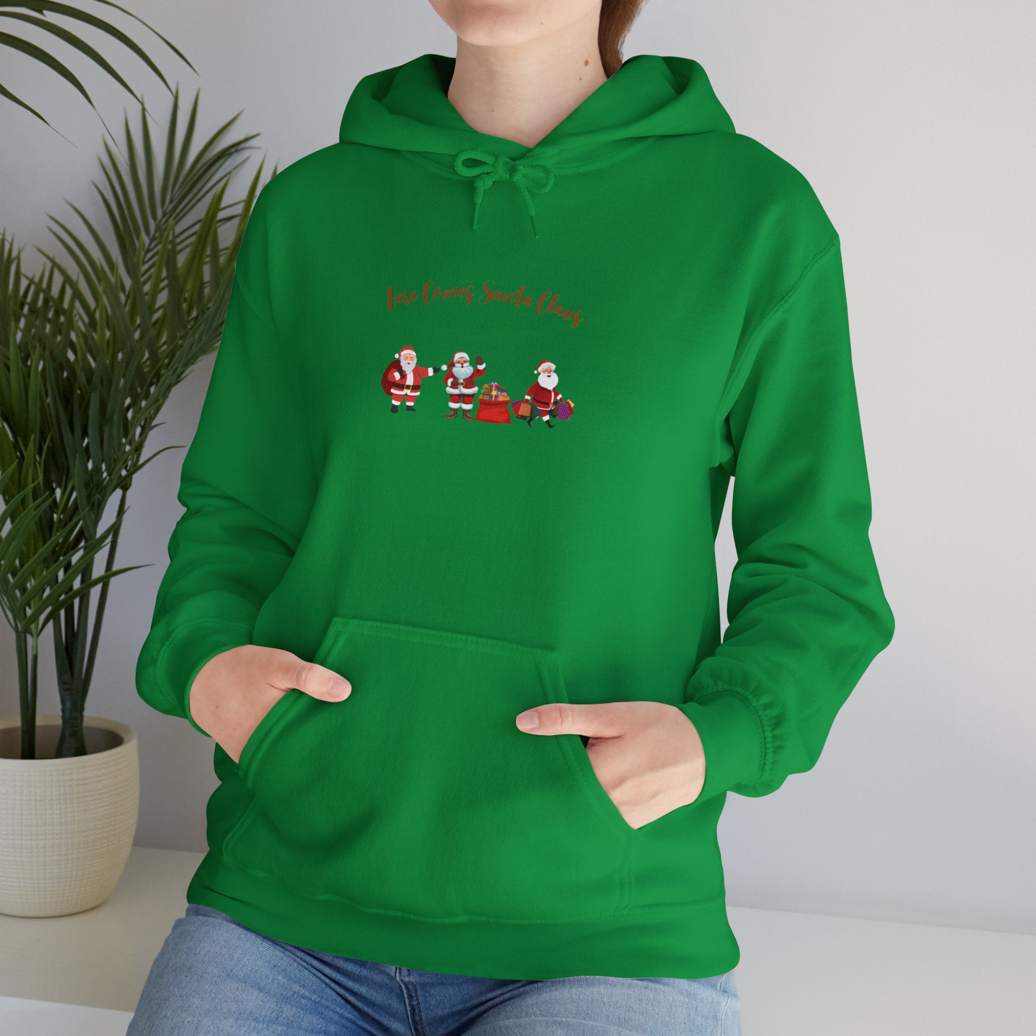 Here Comes Santa Claus Unisex Heavy Blend™ Hooded Sweatshirt