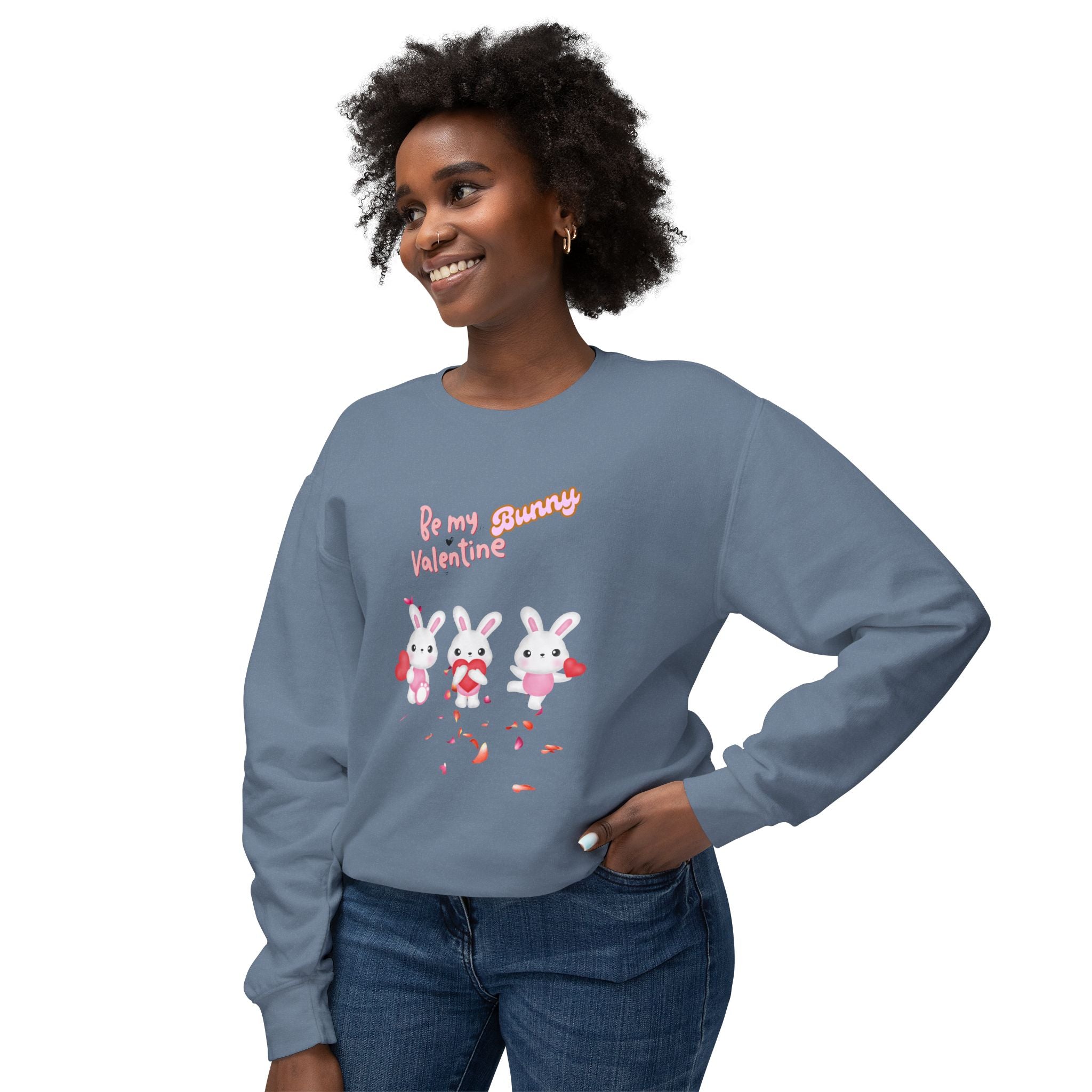 My Bunny Valentine Unisex Lightweight Crewneck Sweatshirt