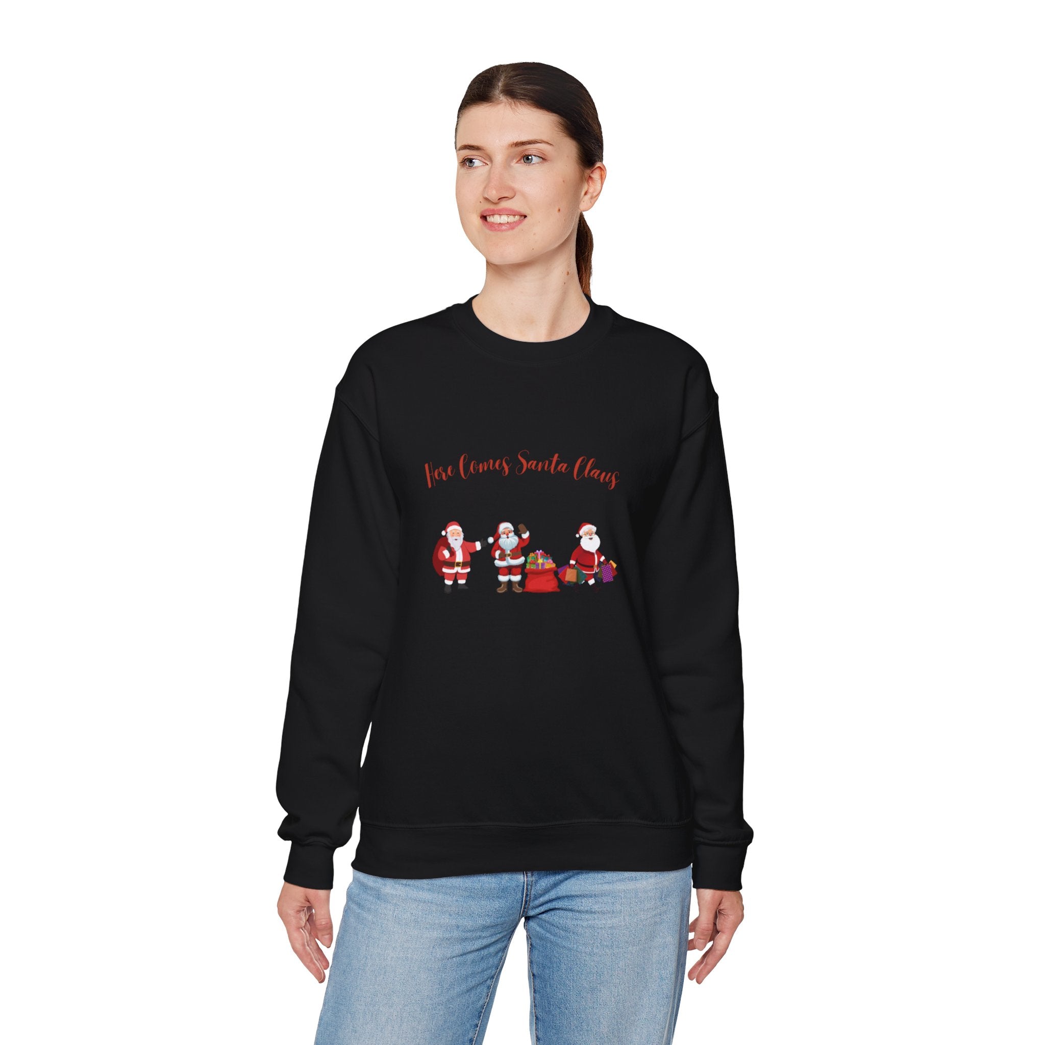 Here Comes Santa Claus Unisex Heavy Blend™ Crewneck Sweatshirt