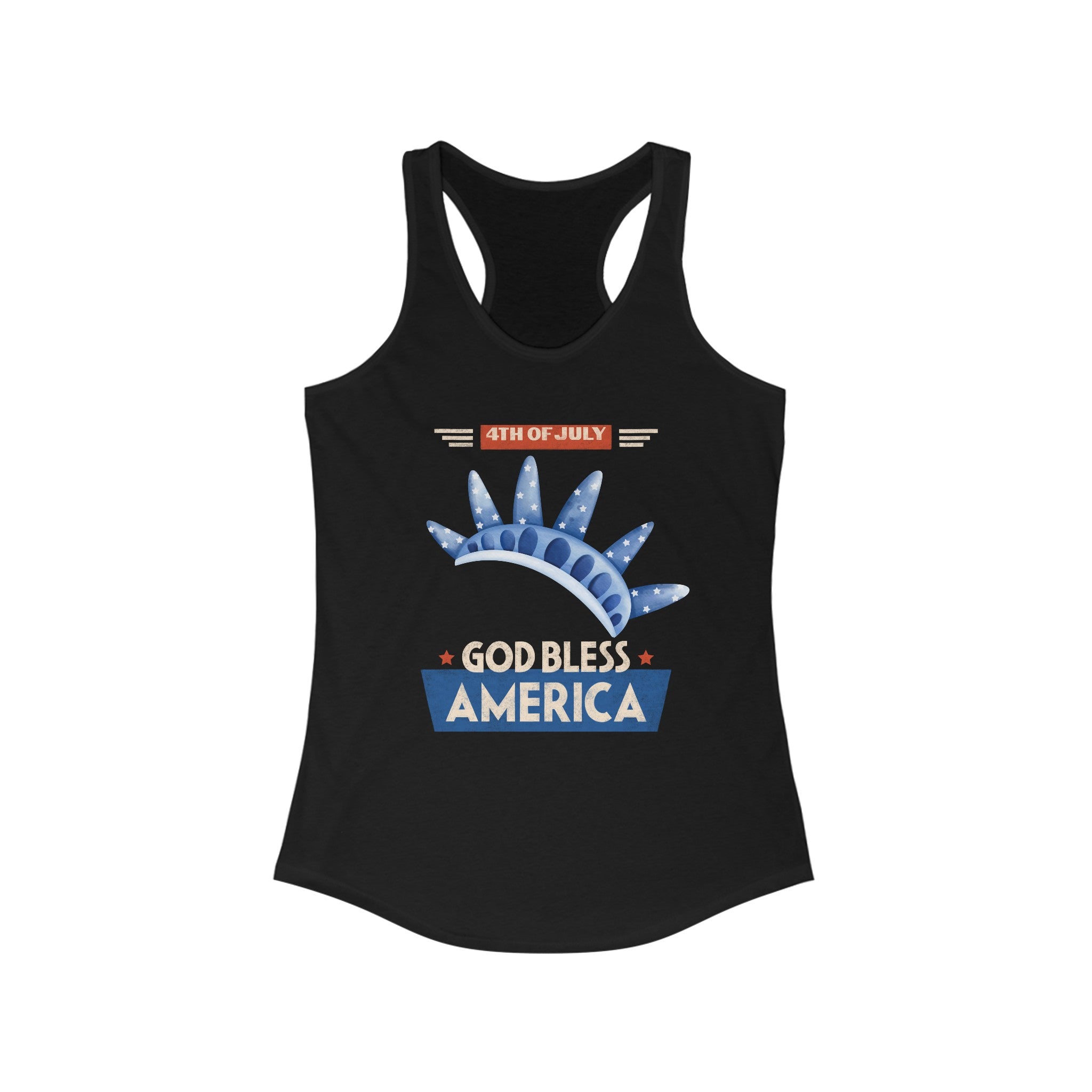 God Bless America Women's Ideal Racerback Tank