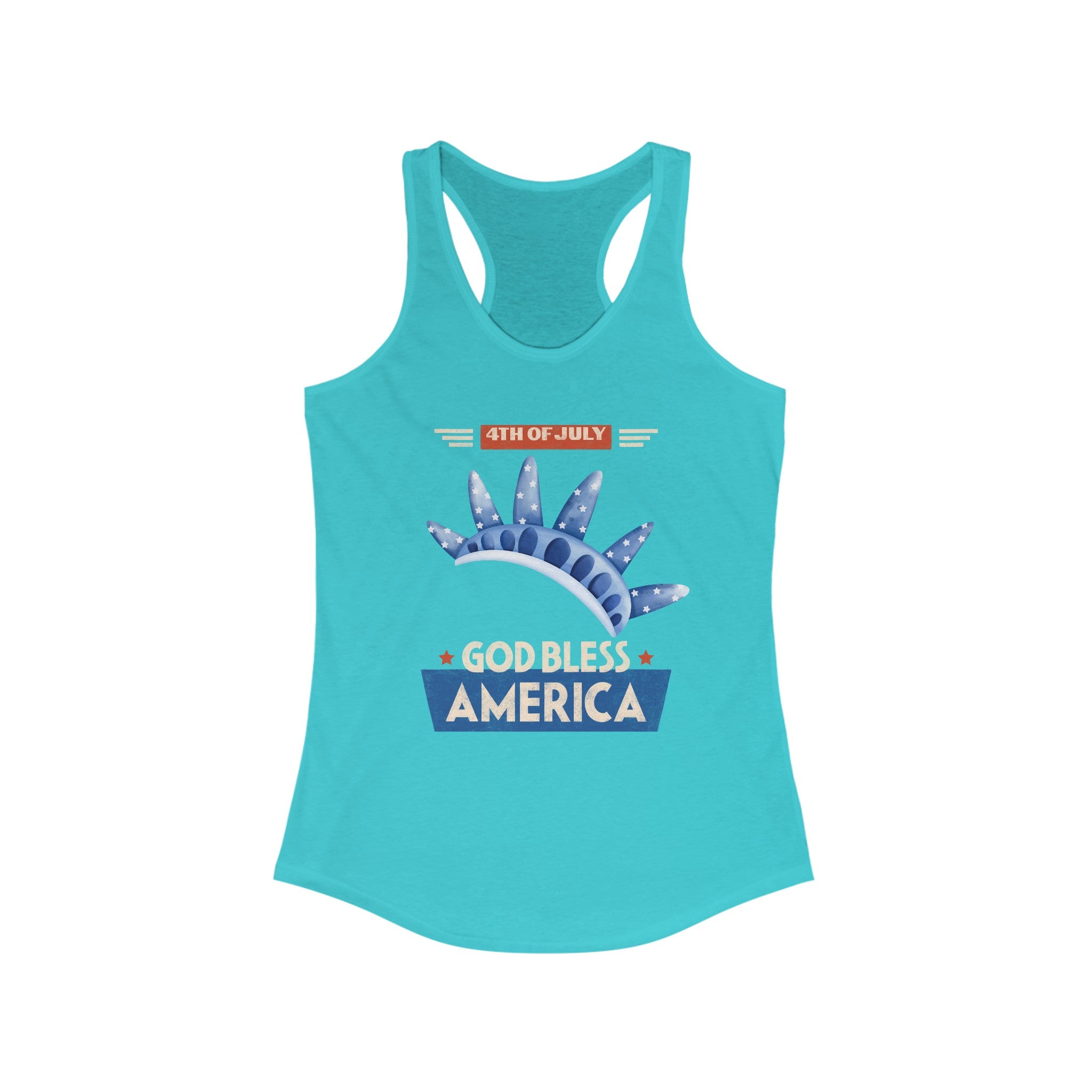 God Bless America Women's Ideal Racerback Tank