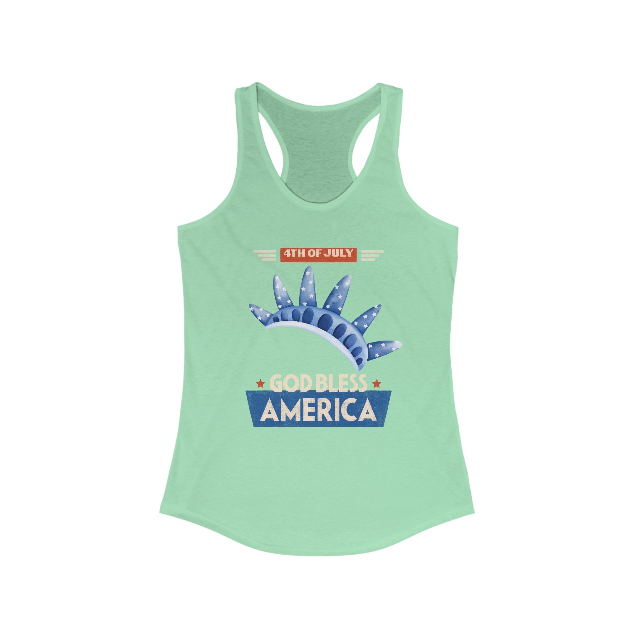 God Bless America Women's Ideal Racerback Tank