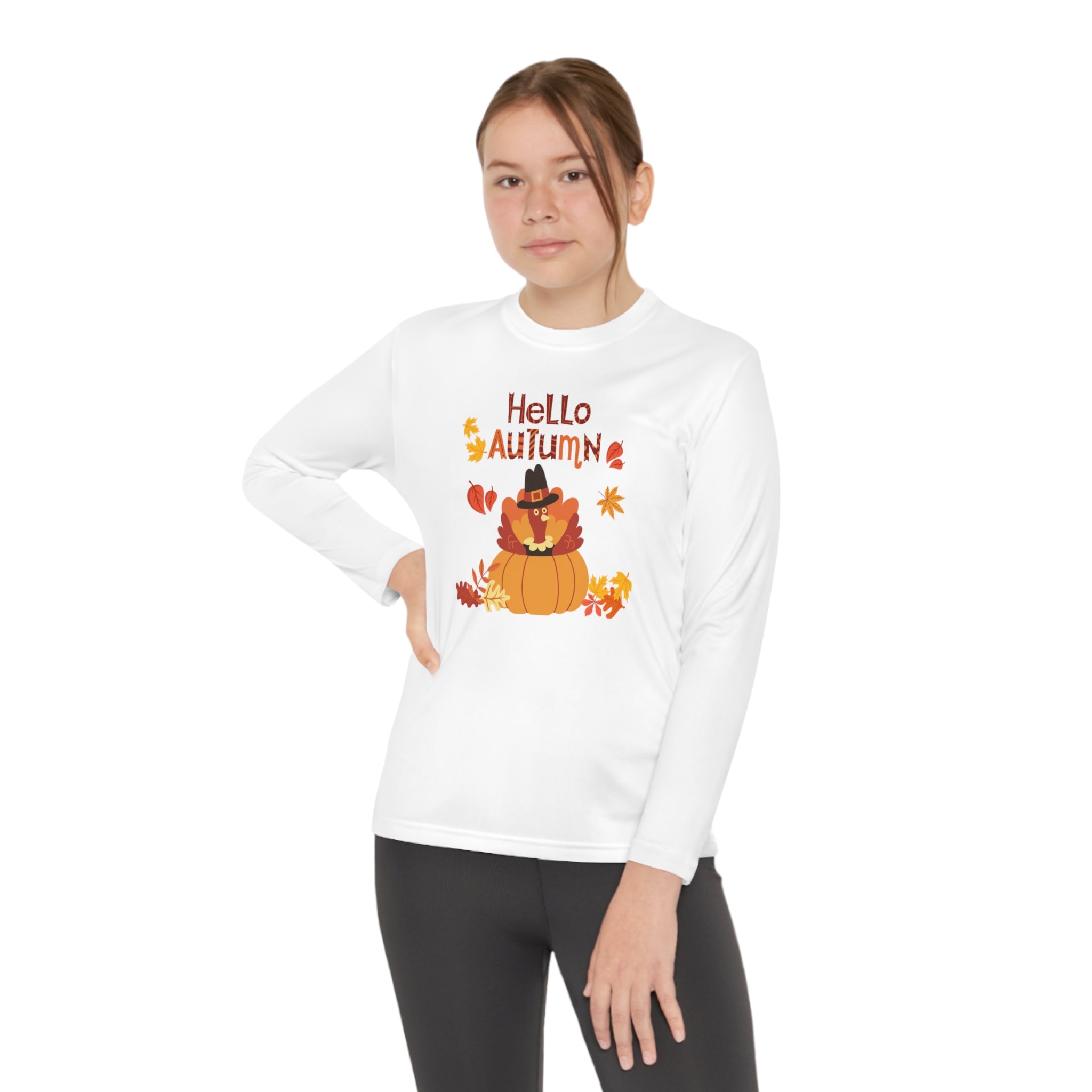 Hello Autumn Youth Long Sleeve Competitor Tee
