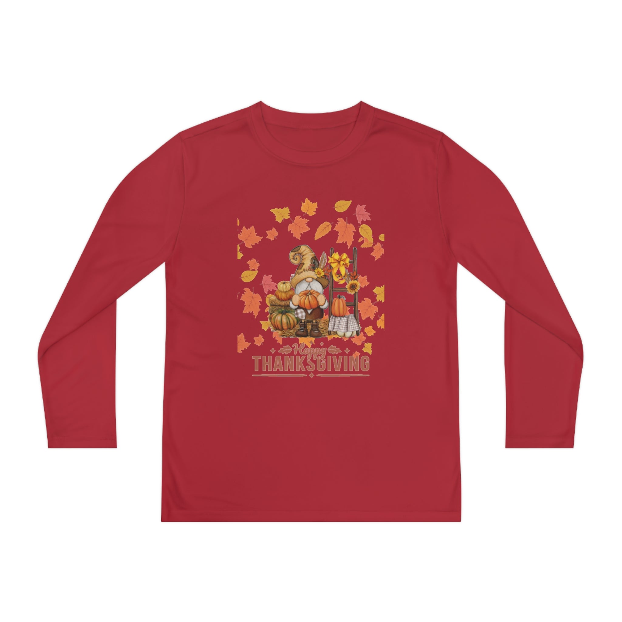 Gnome Happy Thanksgiving Youth Long Sleeve Competitor Tee