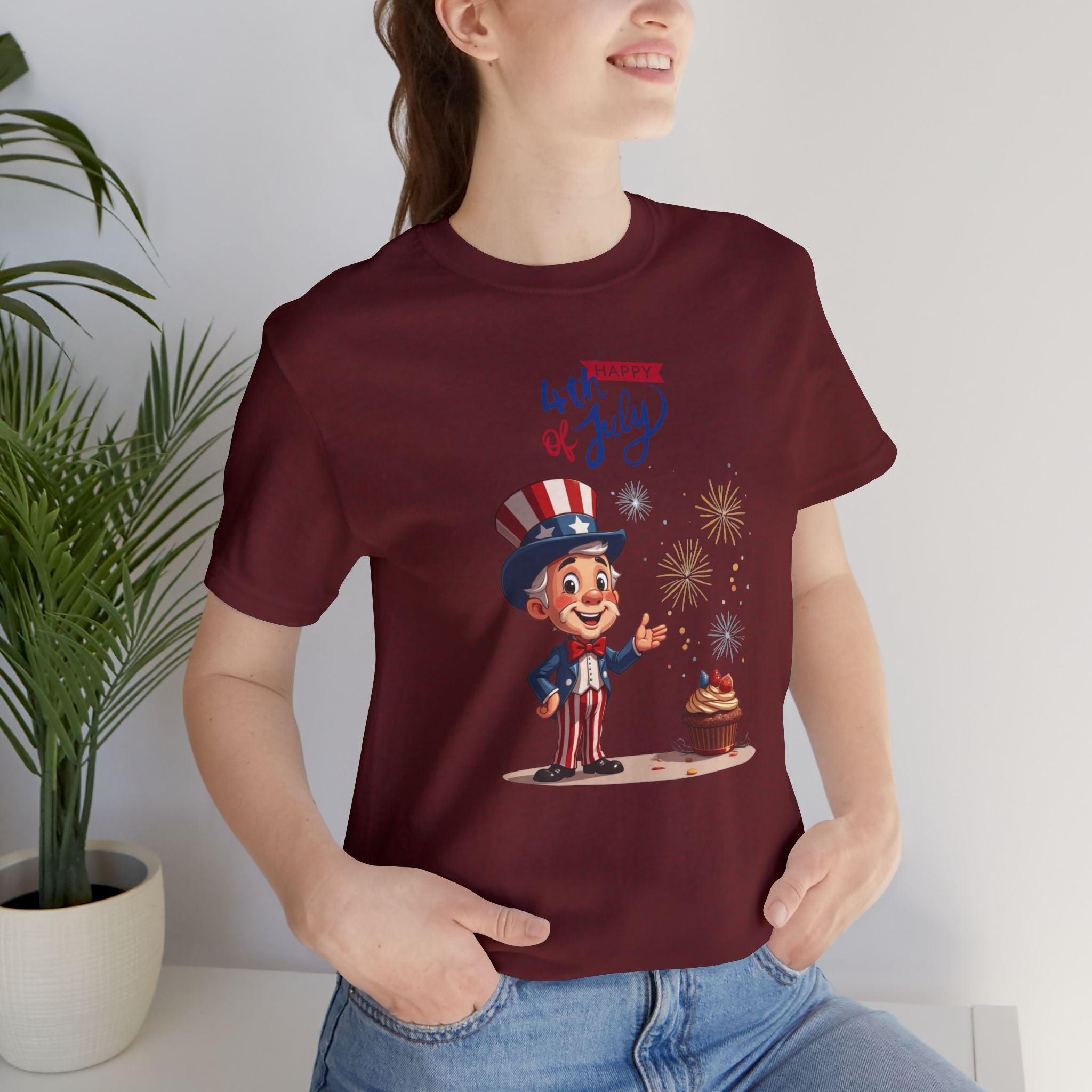 Uncle Sam Happy 4th of July Unisex Jersey T-Shirt