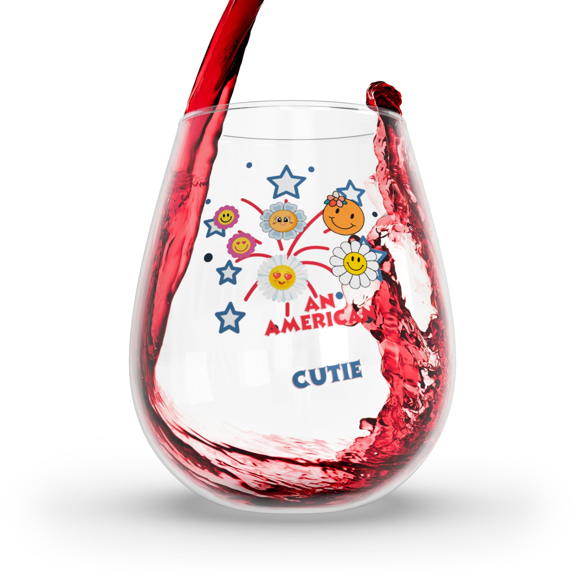 An American Cutie Stemless Wine Glass, 11.75oz