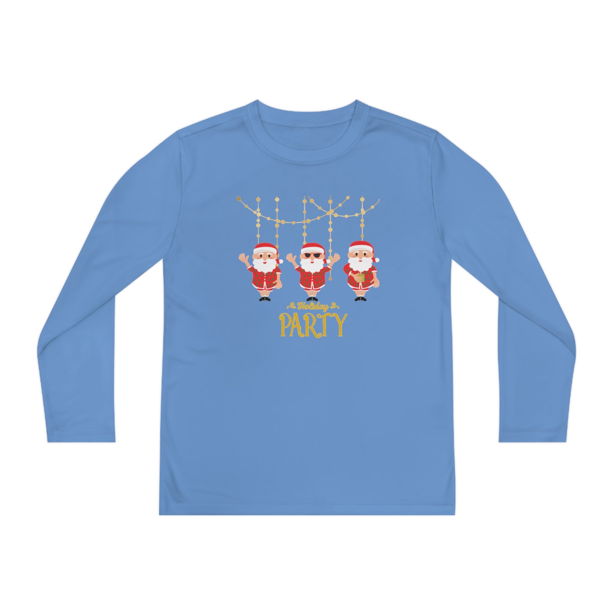 Santa's Holiday Party Youth Long Sleeve Competitor Tee