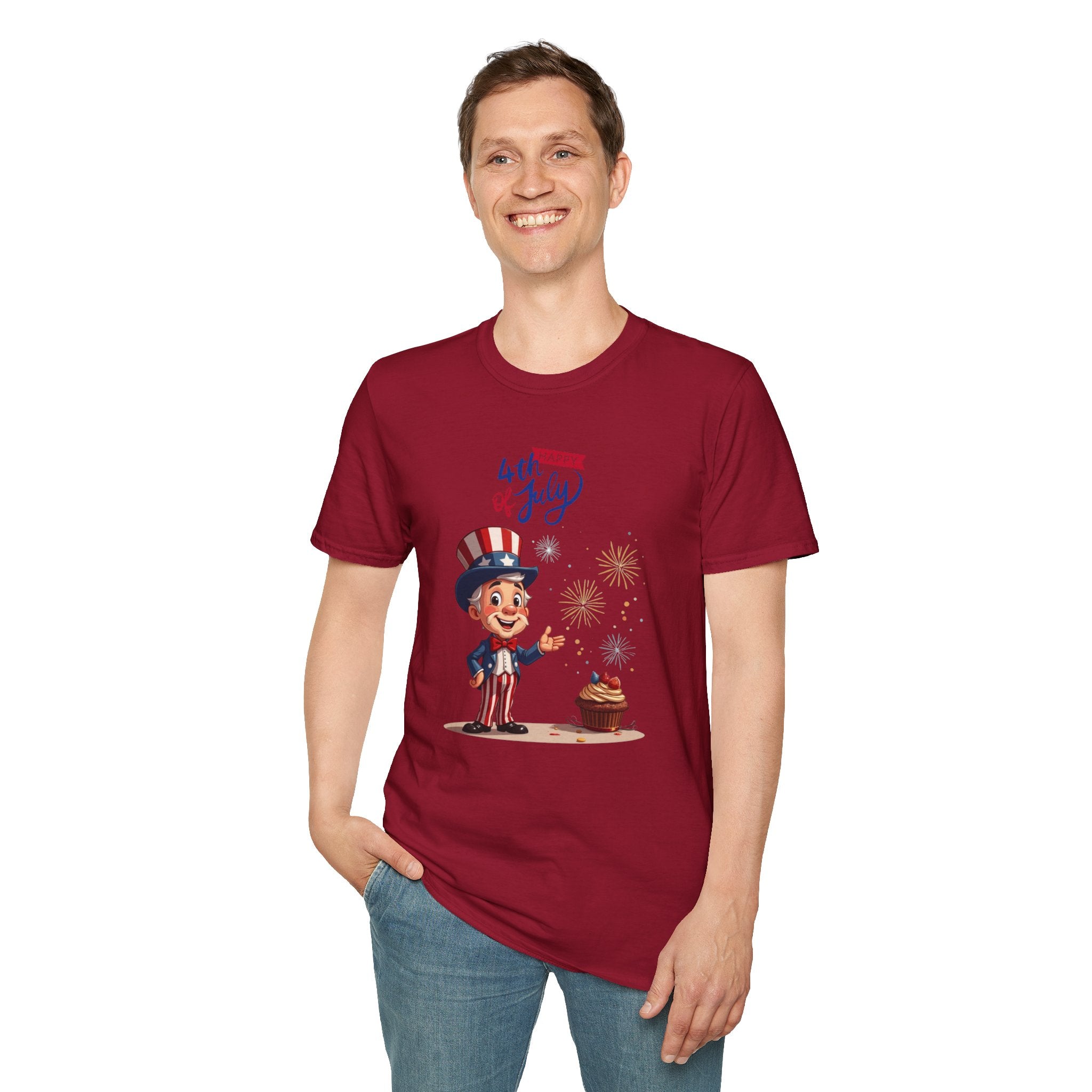 Uncle Sam Happy 4th of July Unisex Soft-style T-Shirt