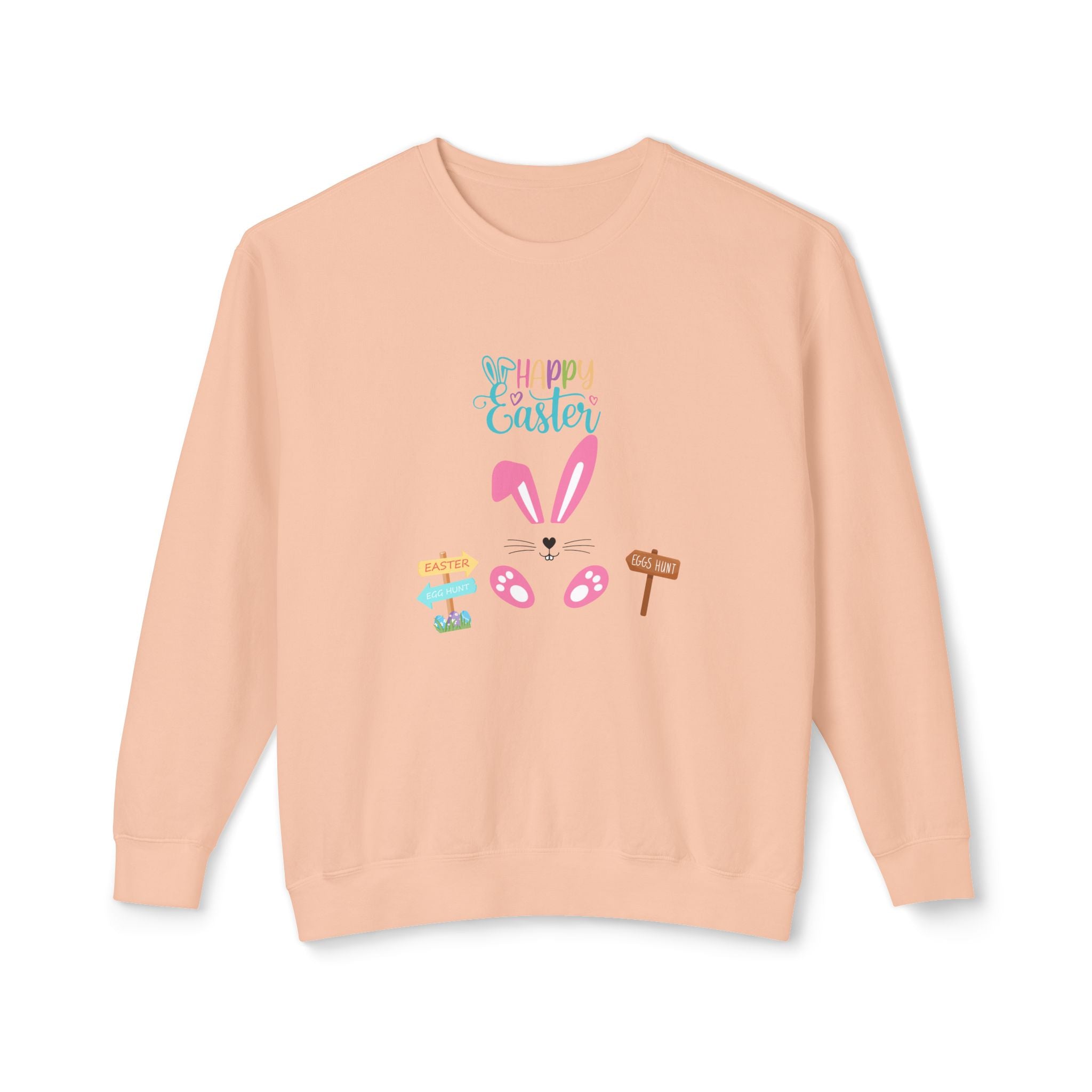 Follow Me To Hunt Sweatshirt - Unisex Lightweight Sweatshirt with Happy Easter Design